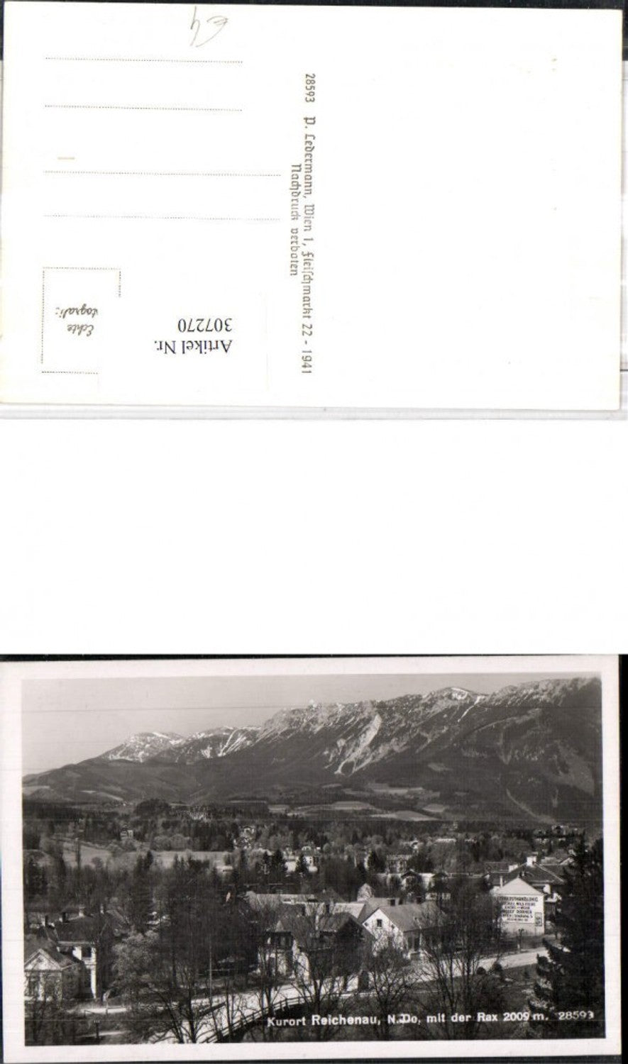 307270,Reichenau Teilansicht Feinkosthandlung m. Rax Bergkulisse