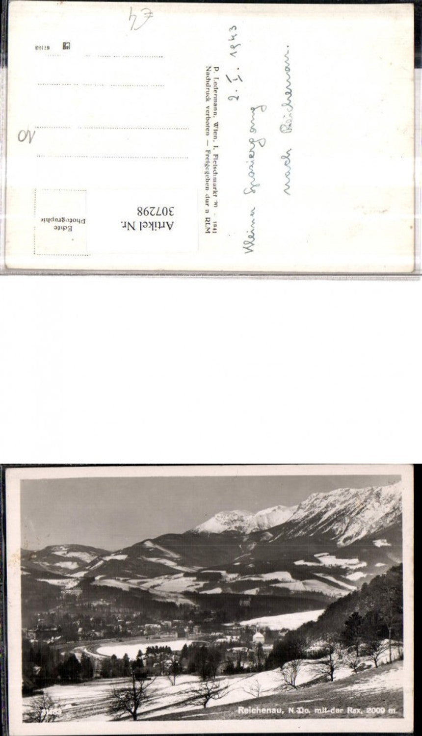 307298,Reichenau Teilansicht m. Rax Bergkulisse Winterbild