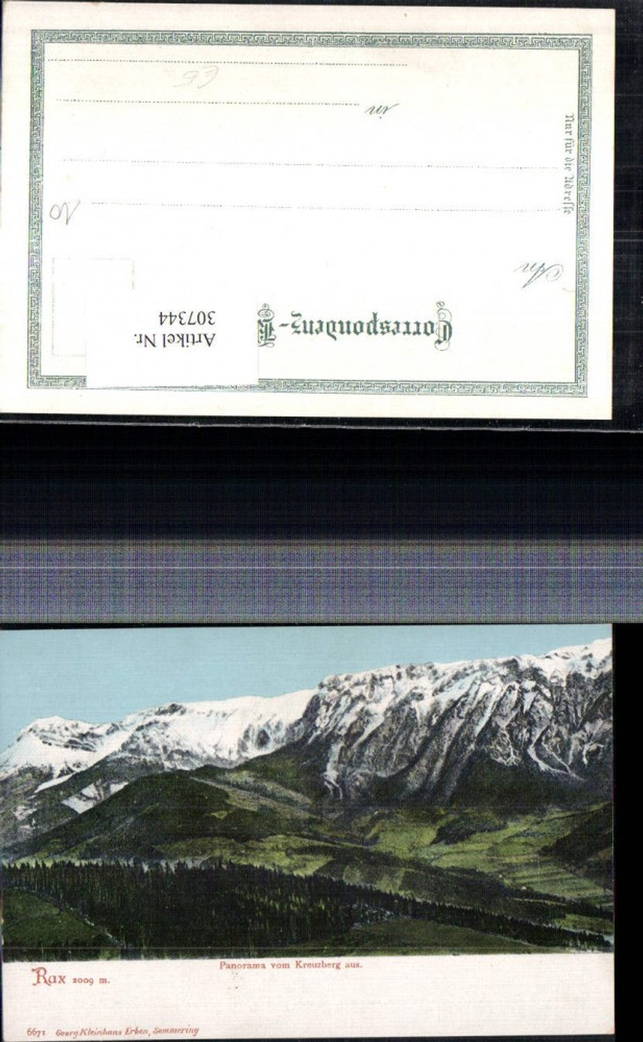 307344,Panorama vom Kreuzberg b. Breitenstein geg. Rax Bergkulisse