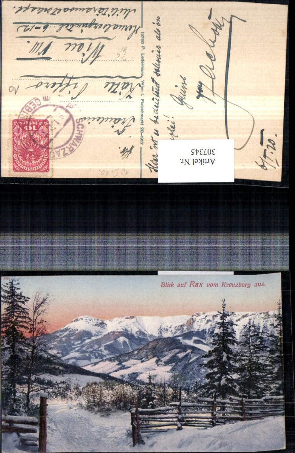 307345,Blick auf Rax vom Kreuzberg b. Breitenstein Bergkulisse Winterbild