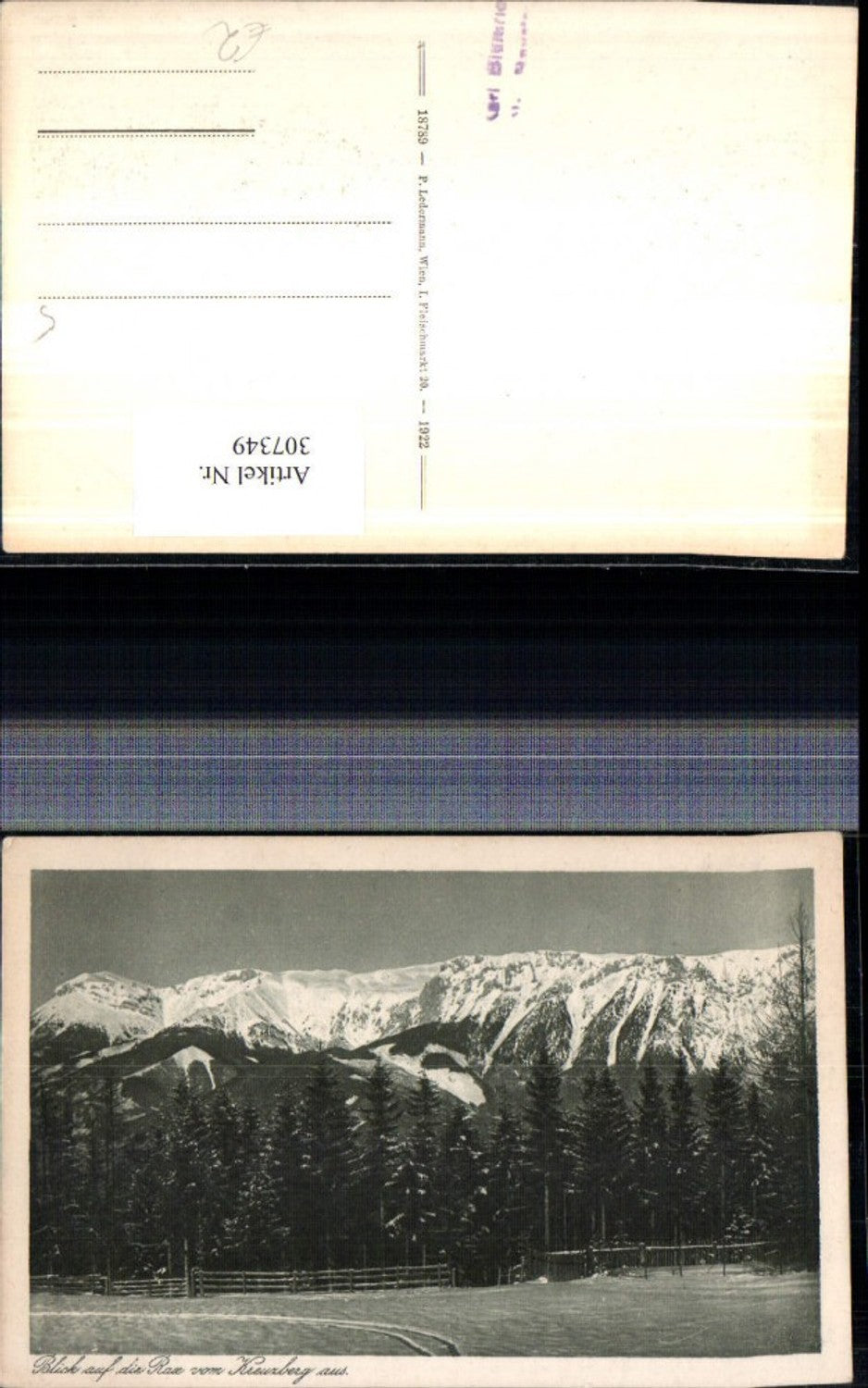 307349,Blick auf Rax vom Kreuzberg b. Breitenstein Bergkulisse Winterbild