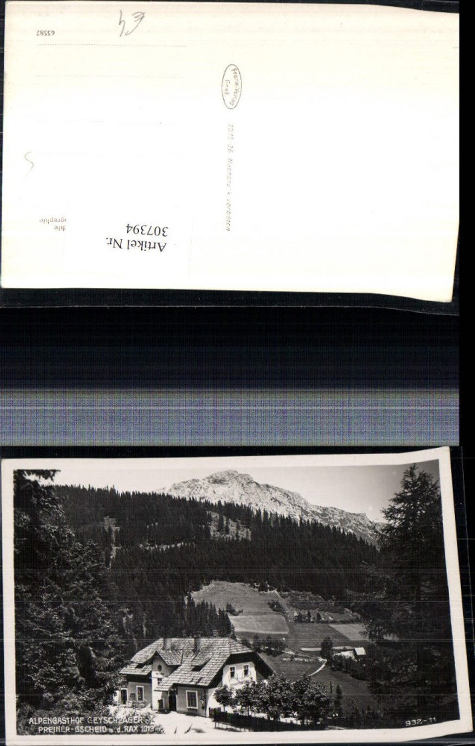 307394,Preiner-Gscheid an d. Rax Alpengasthof Geyschläger b. Prein