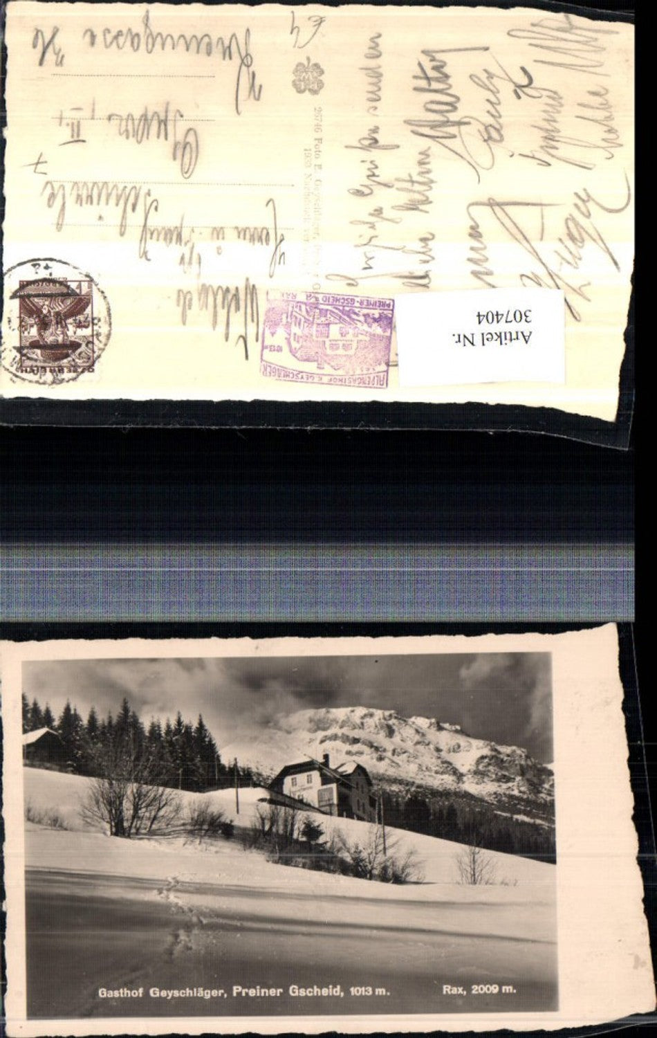 307404,Preiner Gscheid Gasthof Geyschläger near Prein with Rax mountain scenery winter scene