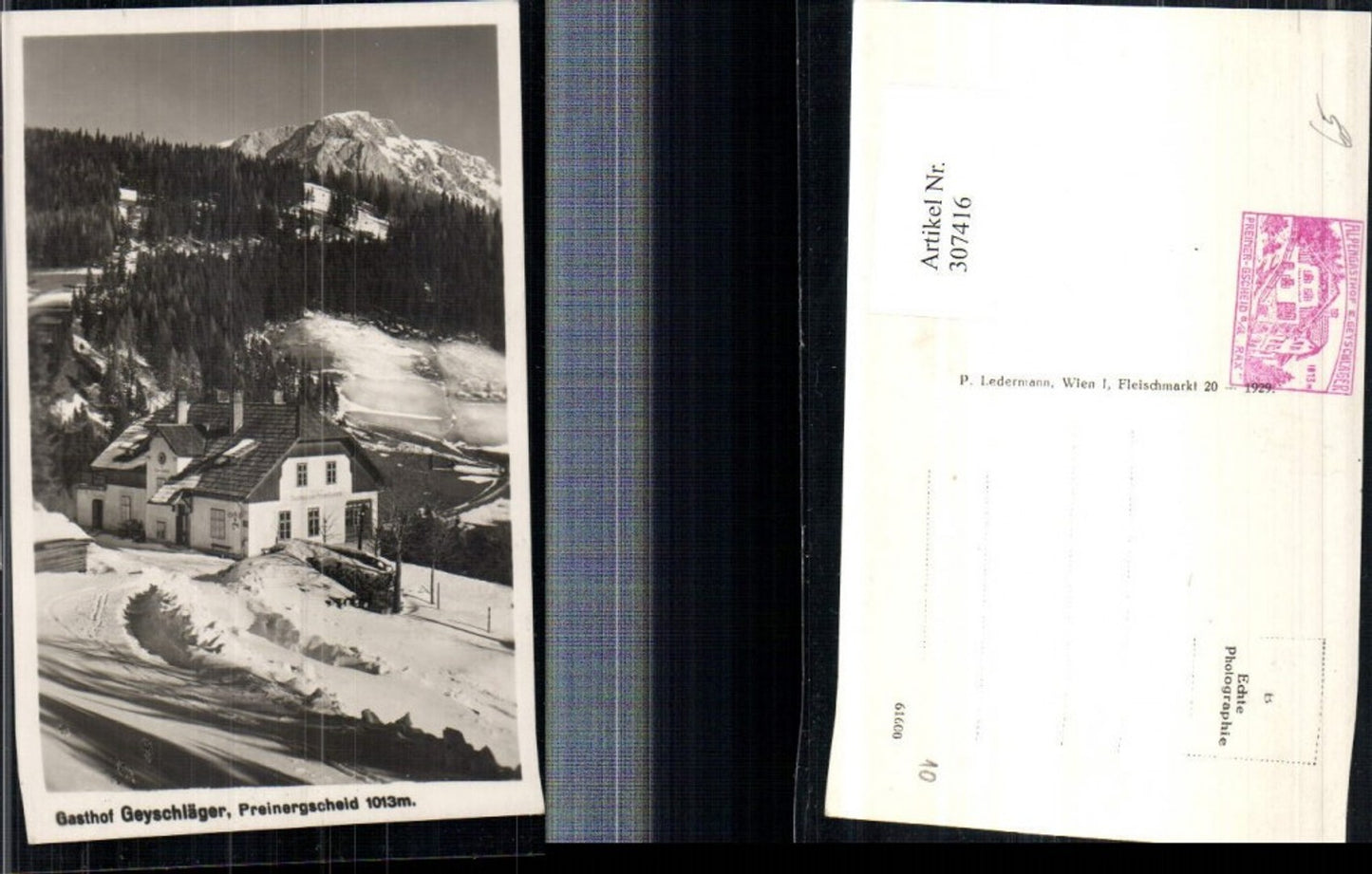 307416,Preiner-Gscheid Gasthof Geyschläger b. Prein Bergkulisse Winterbild
