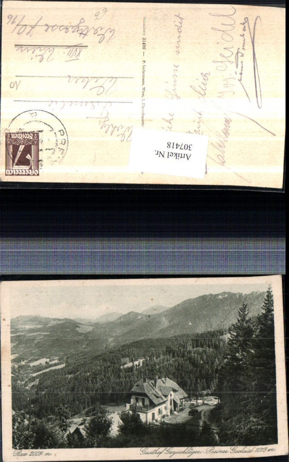 307418,Preiner Gscheid Gasthof Geyschläger b. Prein an d. Rax Bergkulisse