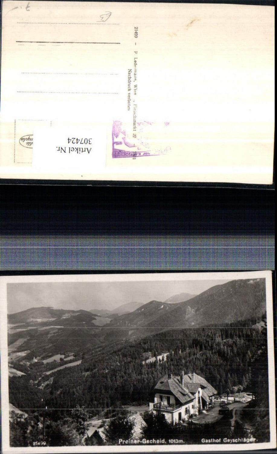 307424,Preiner Gscheid Gasthof Geyschläger b. Prein an d. Rax Bergkulisse