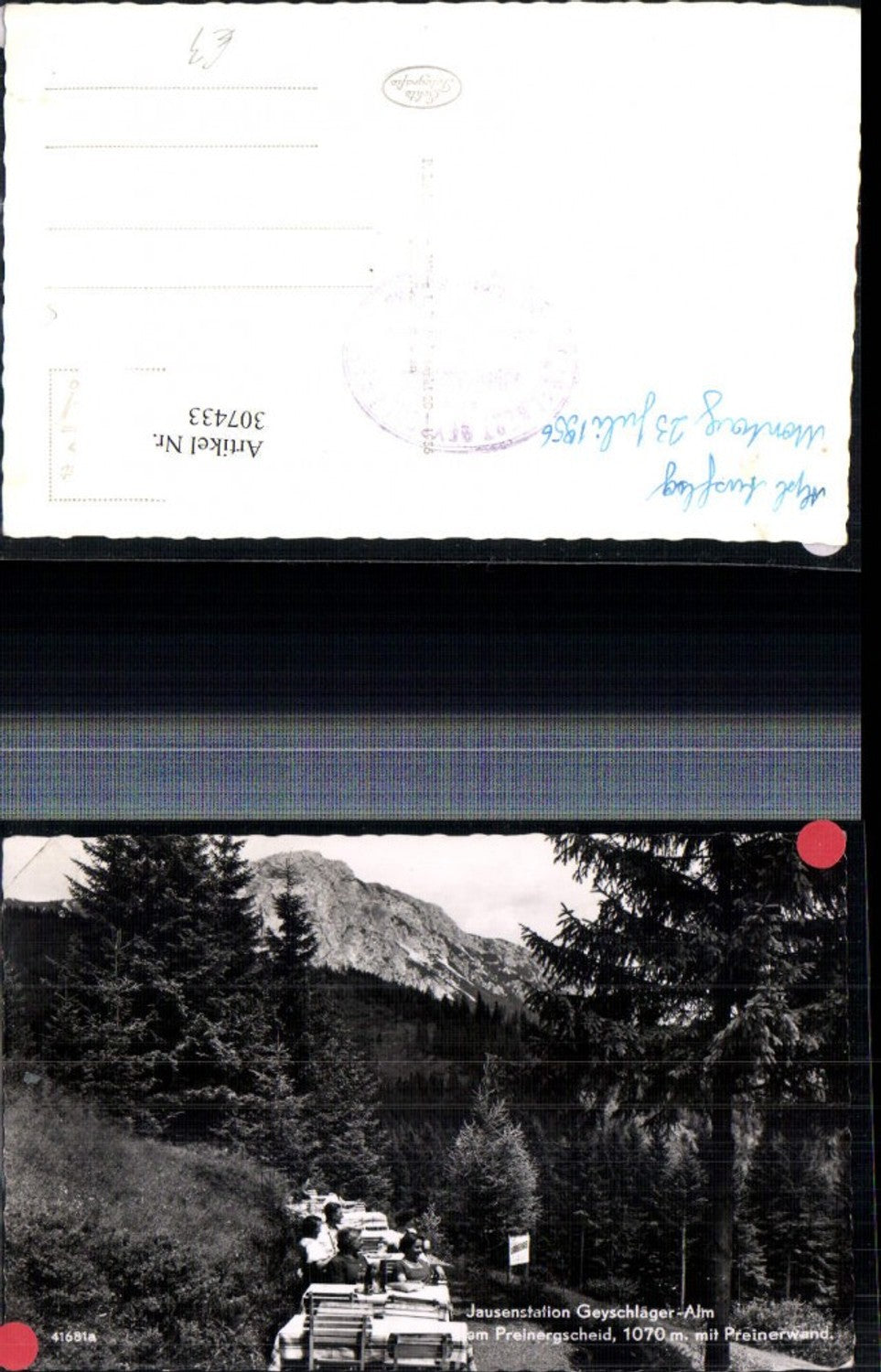 307433,Jausenstation Geyschläger-Alm am Preiner-Gscheid m. Preinerwand Bergkulisse
