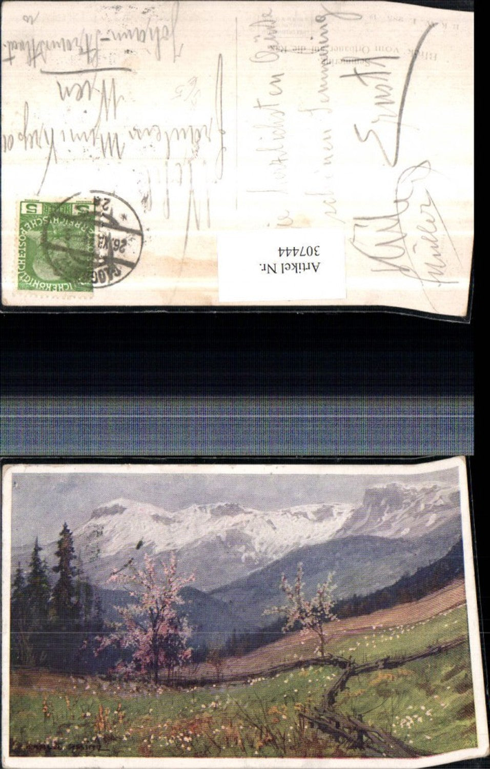 307444,Künstler AK Karl L. Prinz Semmering Blick v. Ortbauer auf Rax Bergkulisse pub B.K.W.I. 285/10