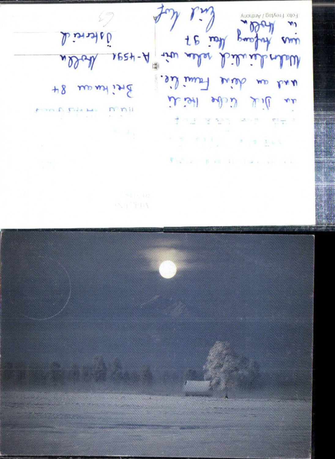 307948,Winterlandschaft b. Buseck Mondschein Vollmond