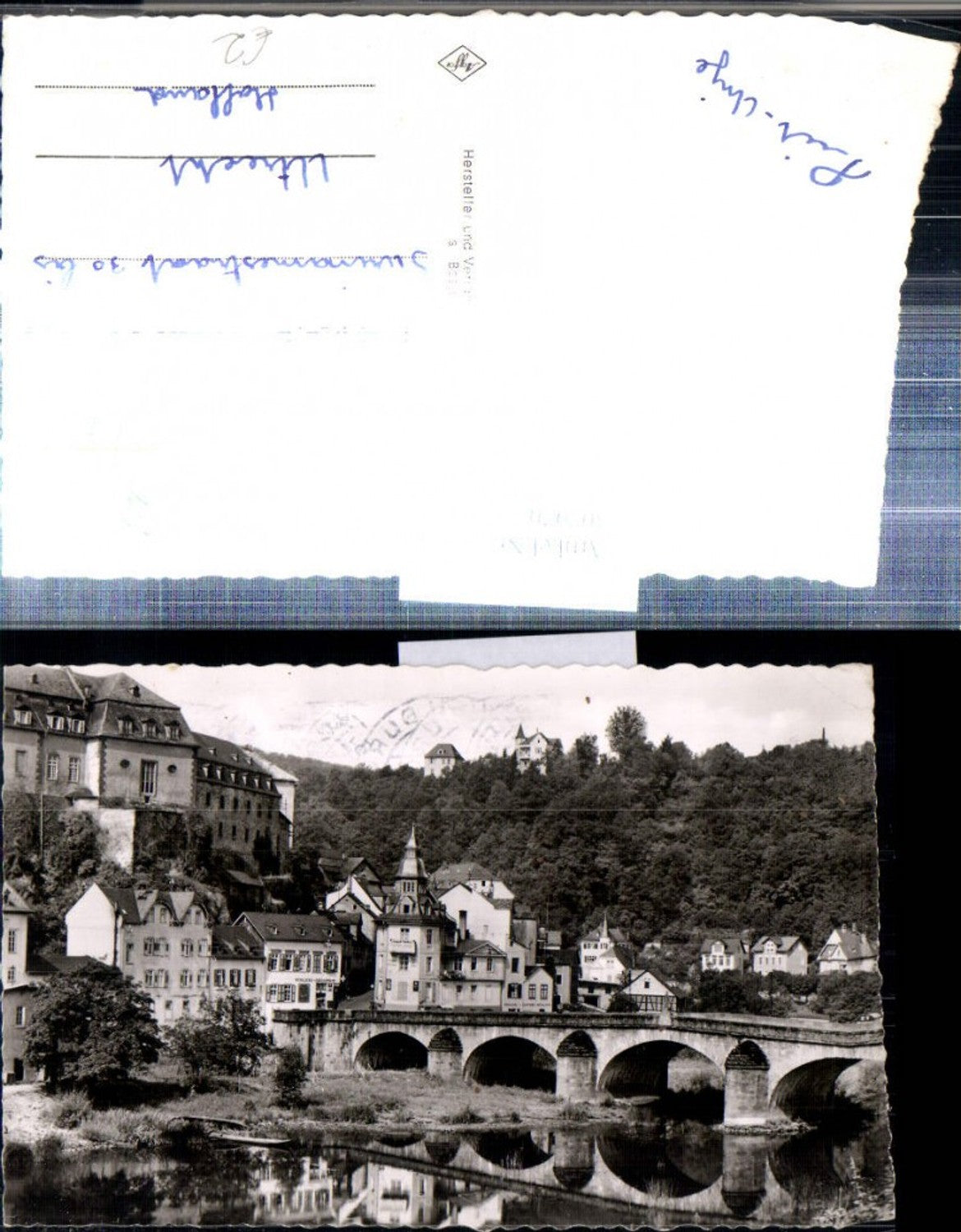 307970,Weilburg an d. Lahn Teilansicht m. Lahnbrücke Brücke