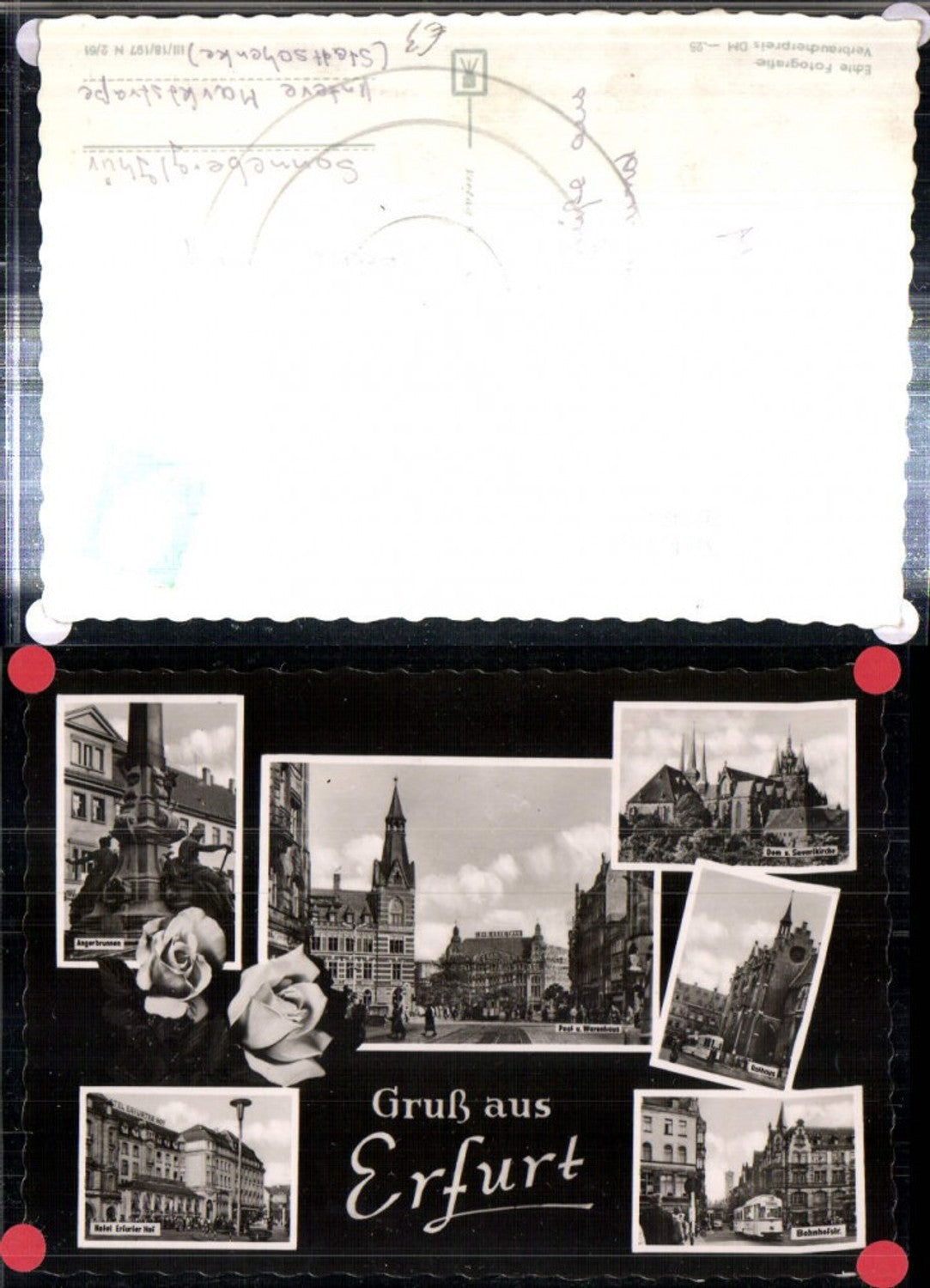 307989, Erfurt Cathedral and St. Severus Church, Town Hall, Bahnhofstraße, Tram, Fountain, Hotel, Multi-view map