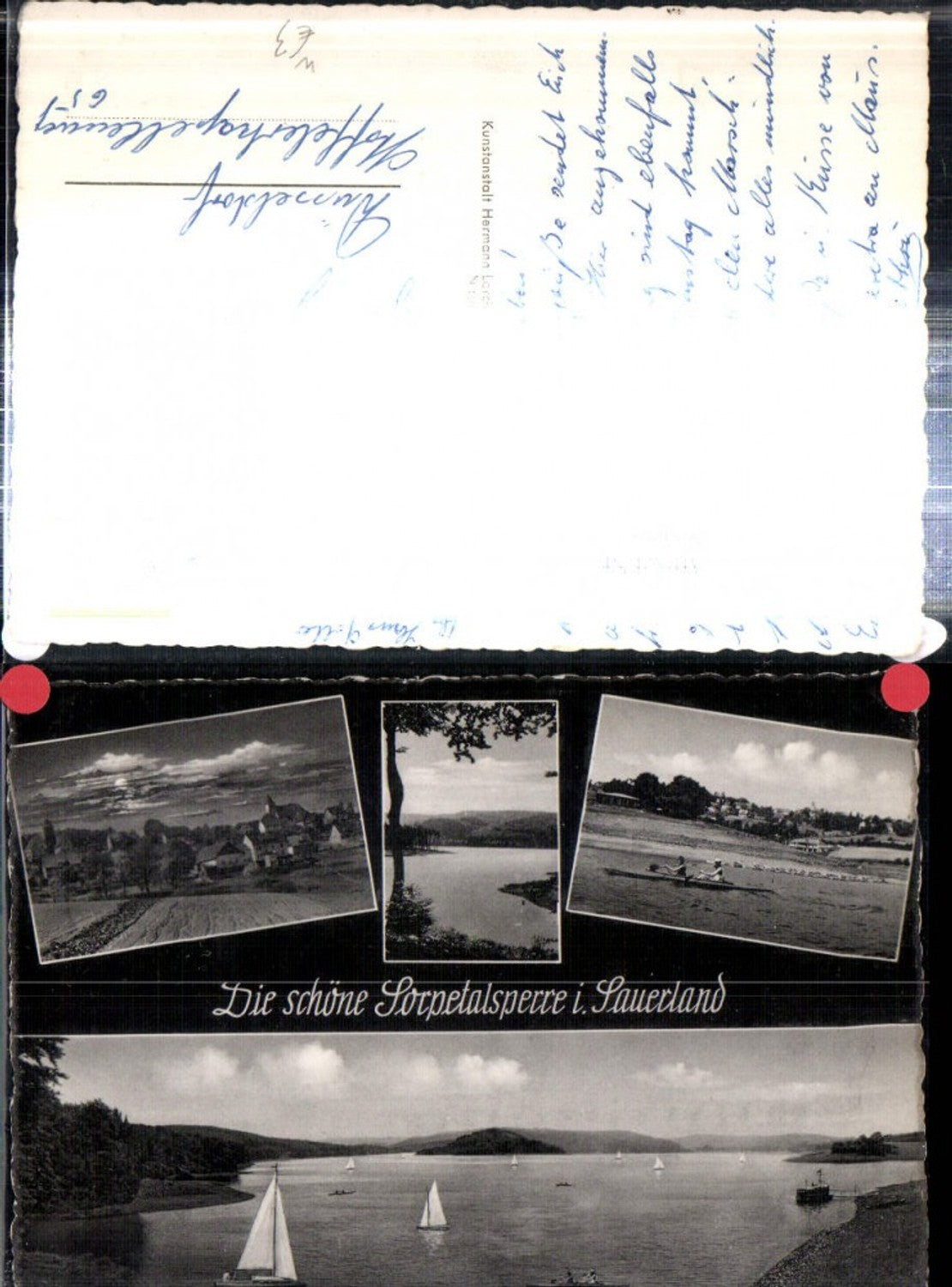 308055,Sorpetalsperre im Sauerland b. Arnsberg Sundern Ruderboot Segelboote Mehrbildkarte