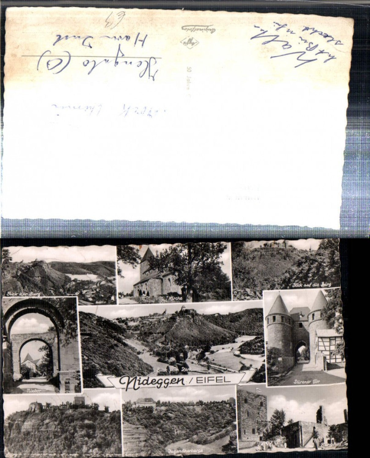 308083,Nideggen in d. Eifel Totale Kirche Burg Hof Dürener-Tor Jugendherberge Mehrbildkarte