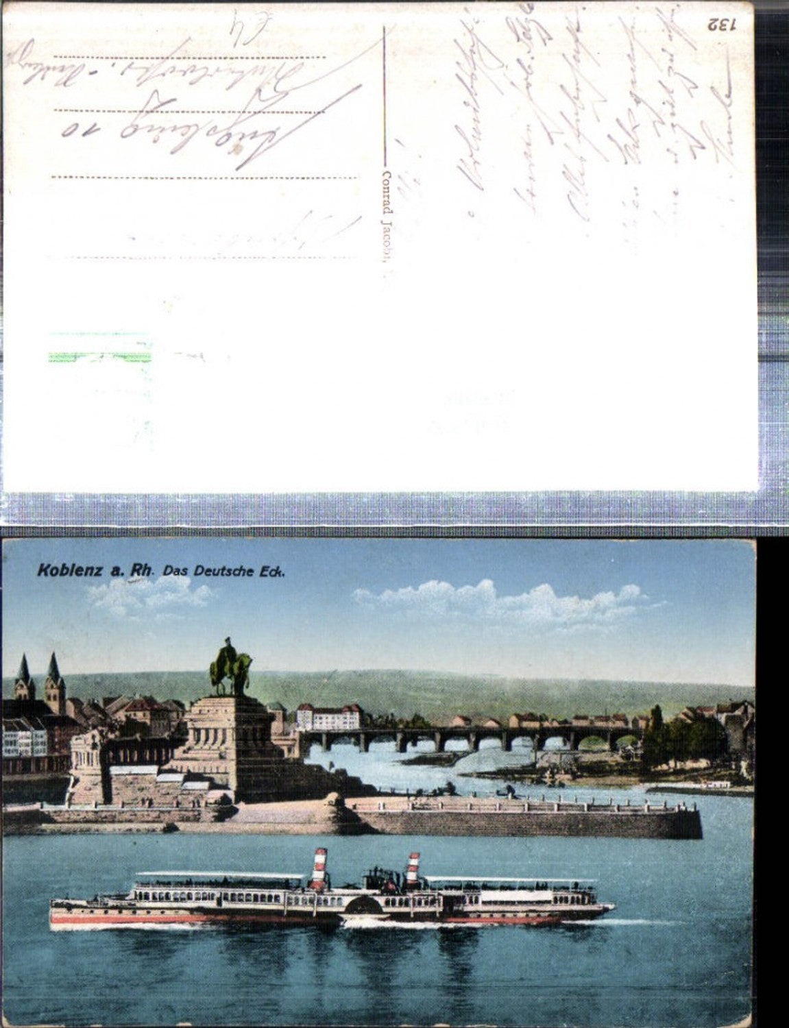 308100,Koblenz am Rhein Das Deutsche Eck Denkmal Dampfer