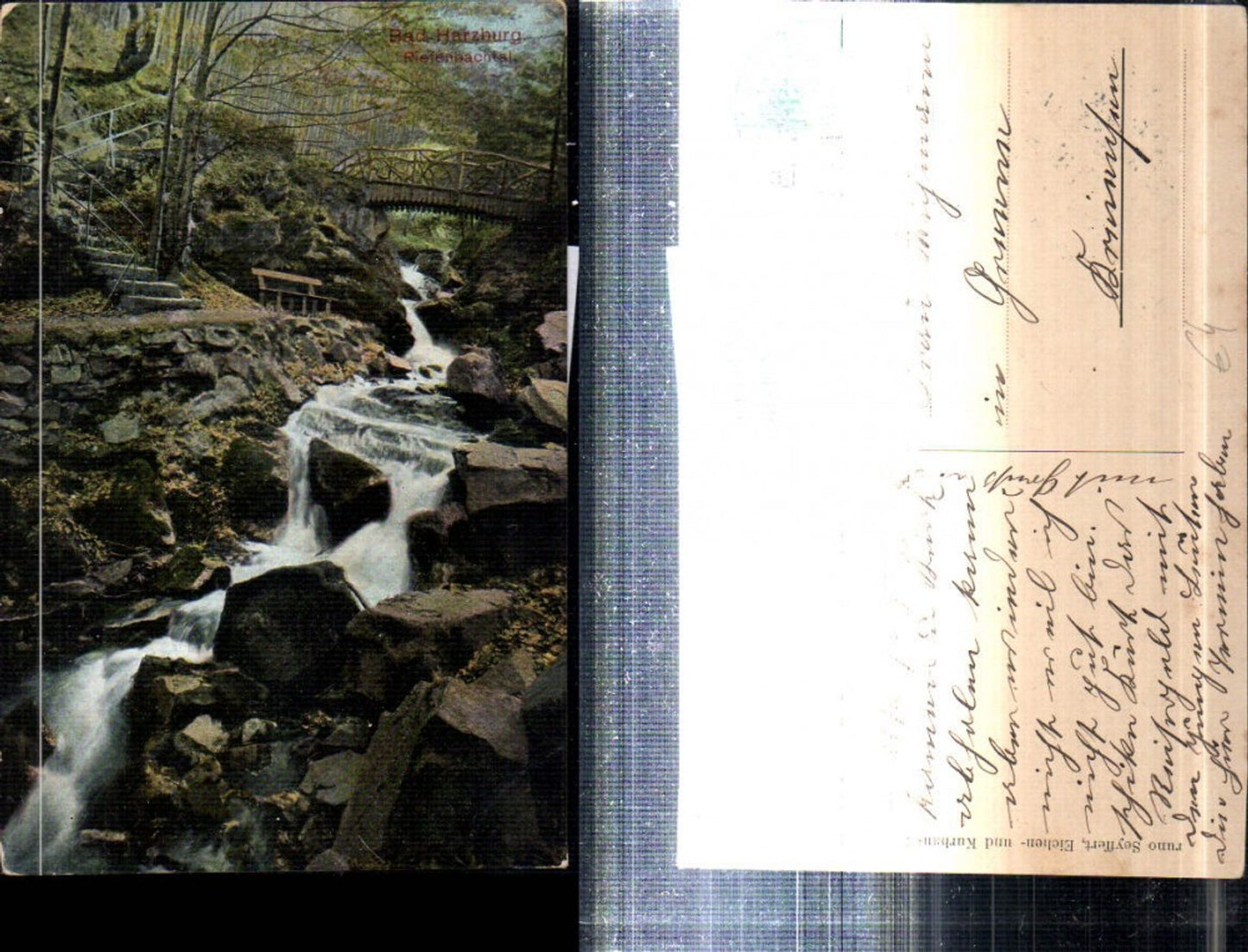 308188,Bad Harzburg Riefenbachtal Wildbach Brücke