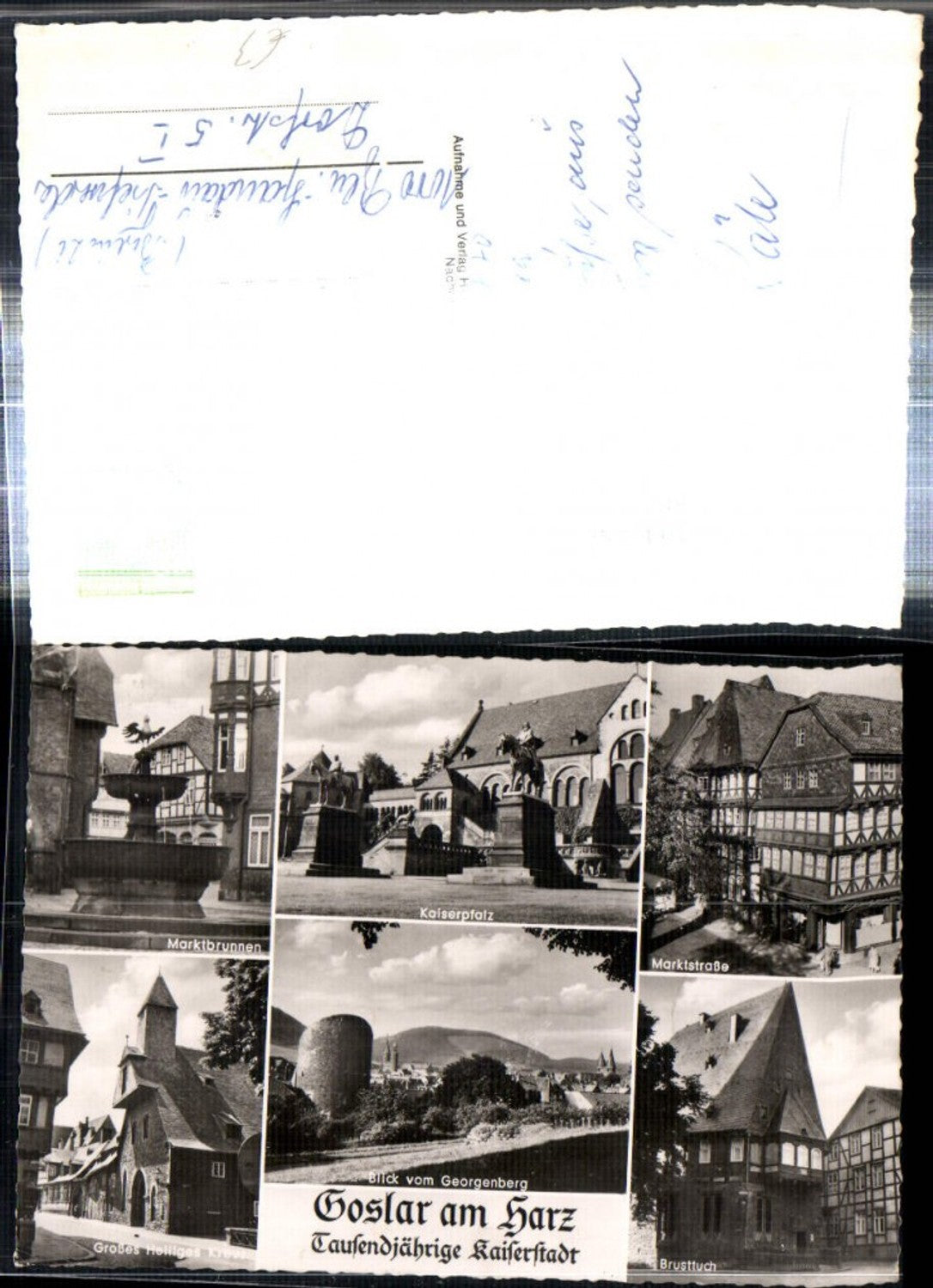 308200,Goslar am Harz Kaiserpfalz Brunnen Großes Heiliges Kreuz Brusttuch Mehrbildkarte