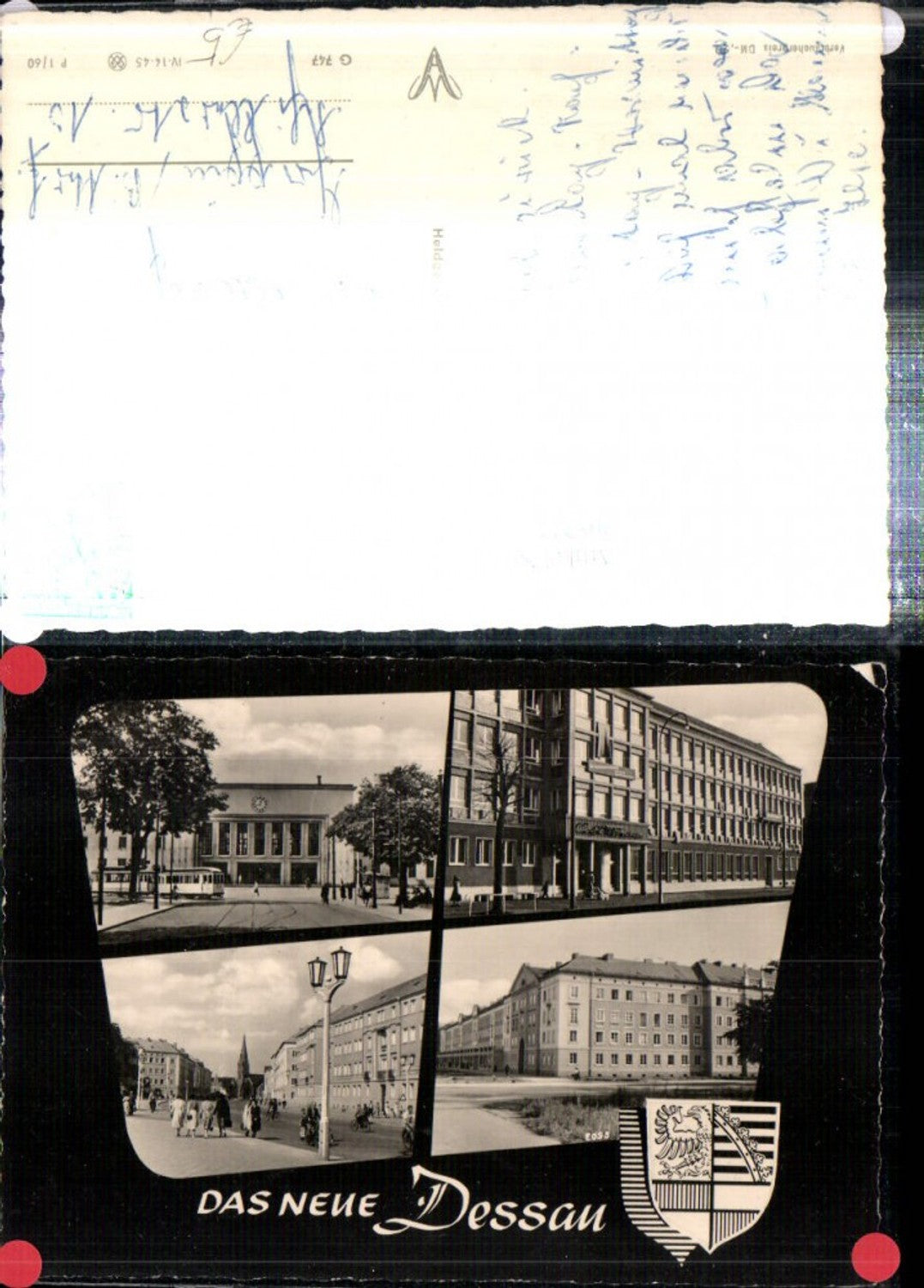 308222,Dessau Bahnhof Gebäude Straßenansicht Cafe Mehrbildkarte