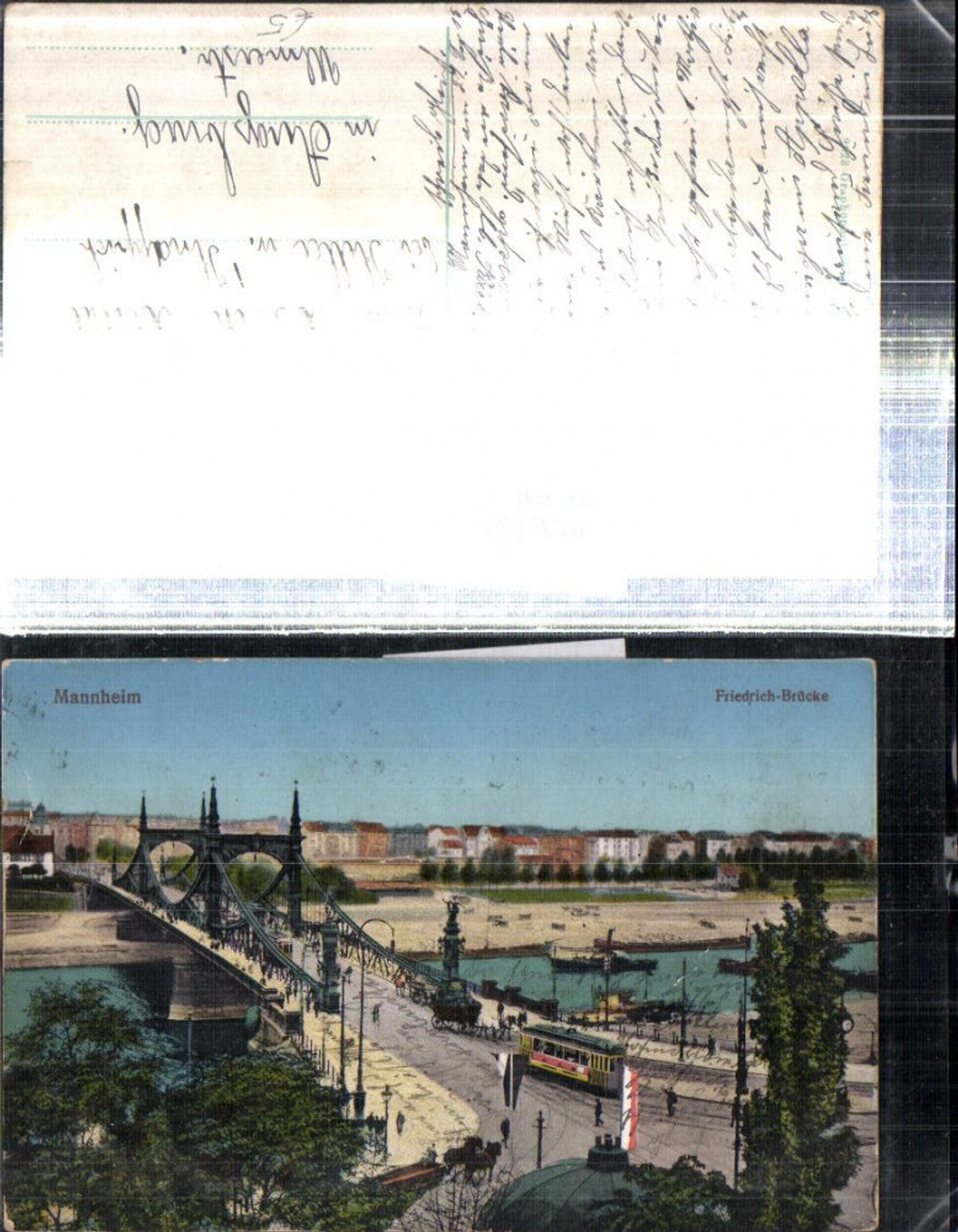 308300,Mannheim Teilansicht Friedrich-Brücke Straßenbahn