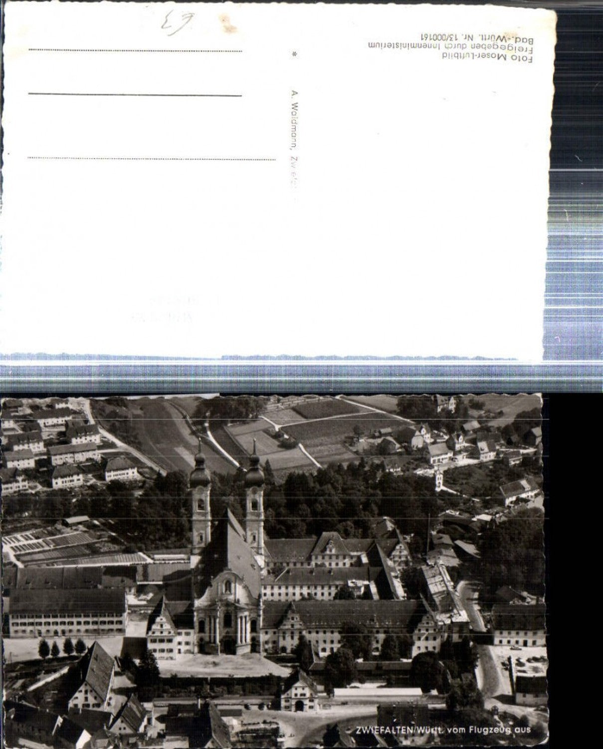 308335,Zwiefalten Teilansicht Kirche Fliegeraufnahme