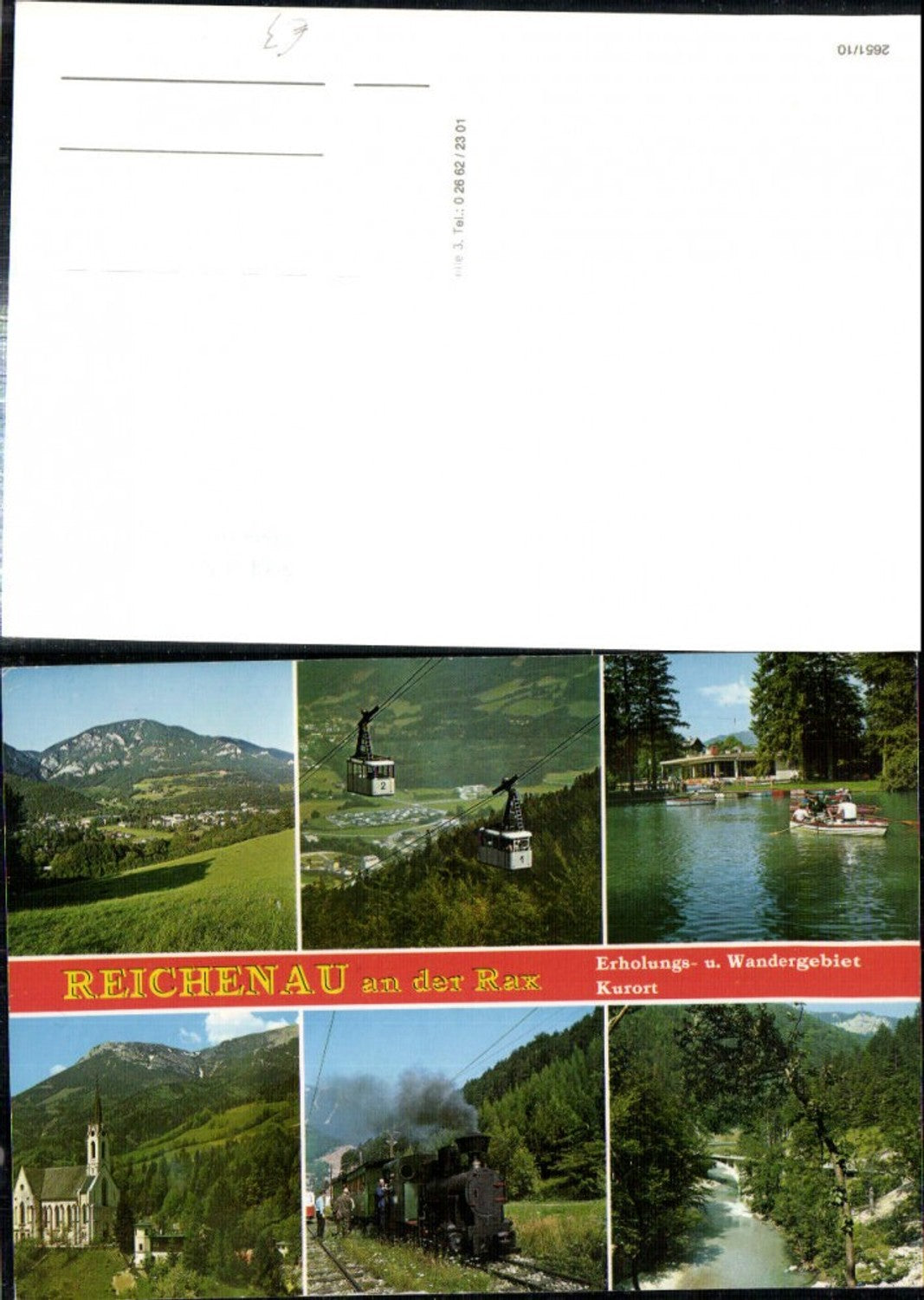308609,Reichenau an d. Rax Totale Seilbahn Kurpark Museumsbahn Prein Kirche Mehrbildkarte