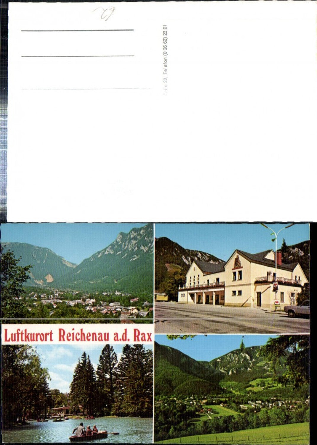 308618,Reichenau an d. Rax Totale Kurtheater Ruderbote Mehrbildkarte