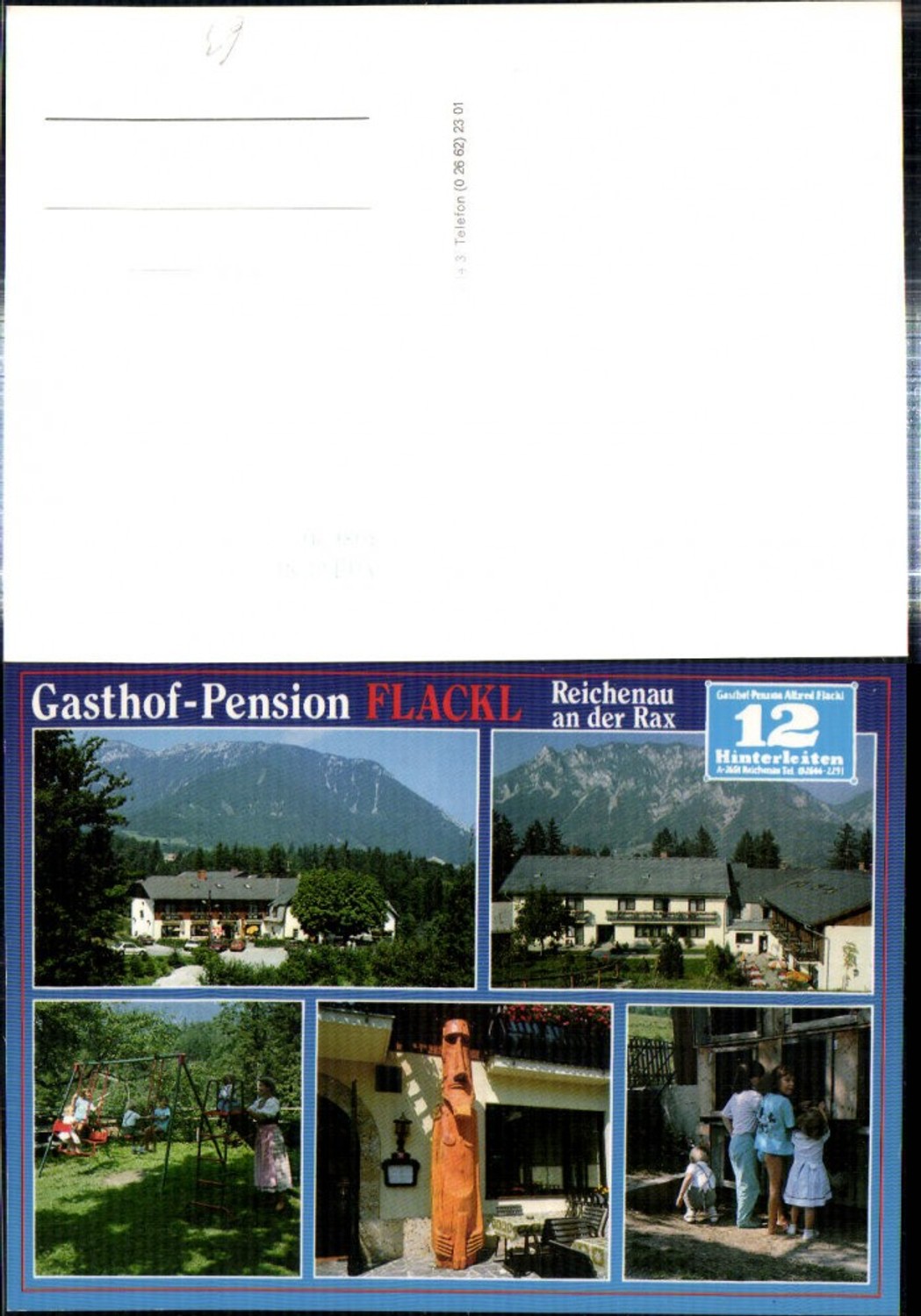 308630,Reichenau an d. Rax Gasthof Pension Flackl Kinderschaukel Kinder Mehrbildkarte