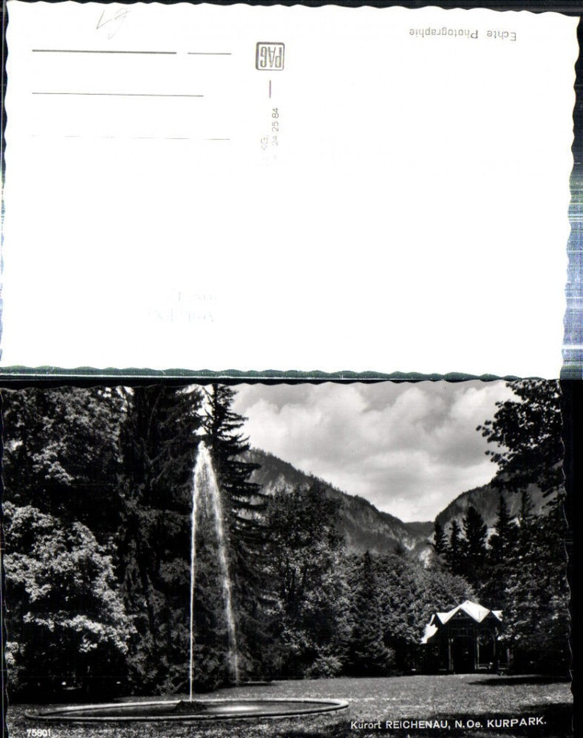 308747,Reichenau an d. Rax Kurpark Kurhaus Springbrunnen Fontäne