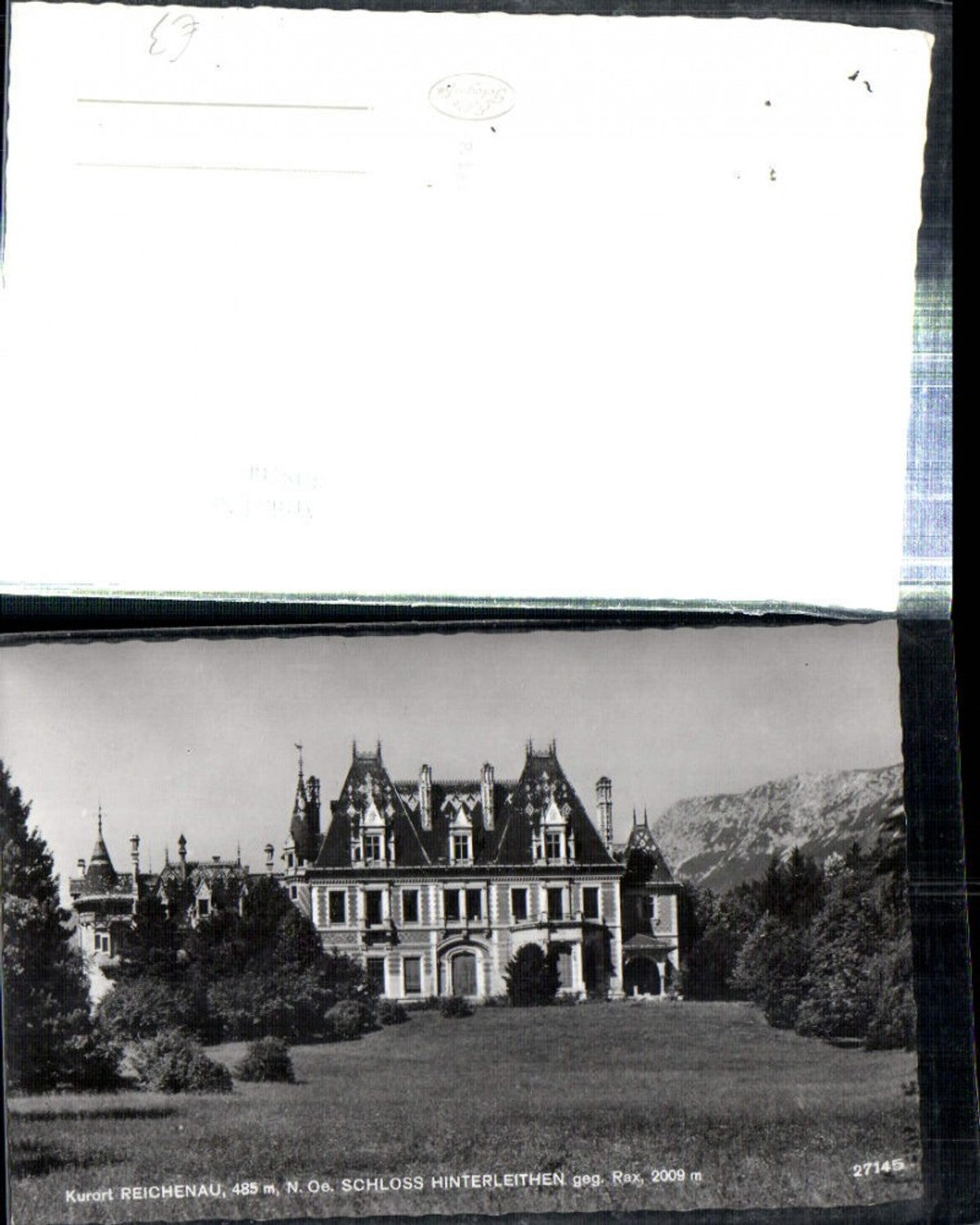308766,Reichenau an d. Rax Schloss Hinterleithen geg. Rax