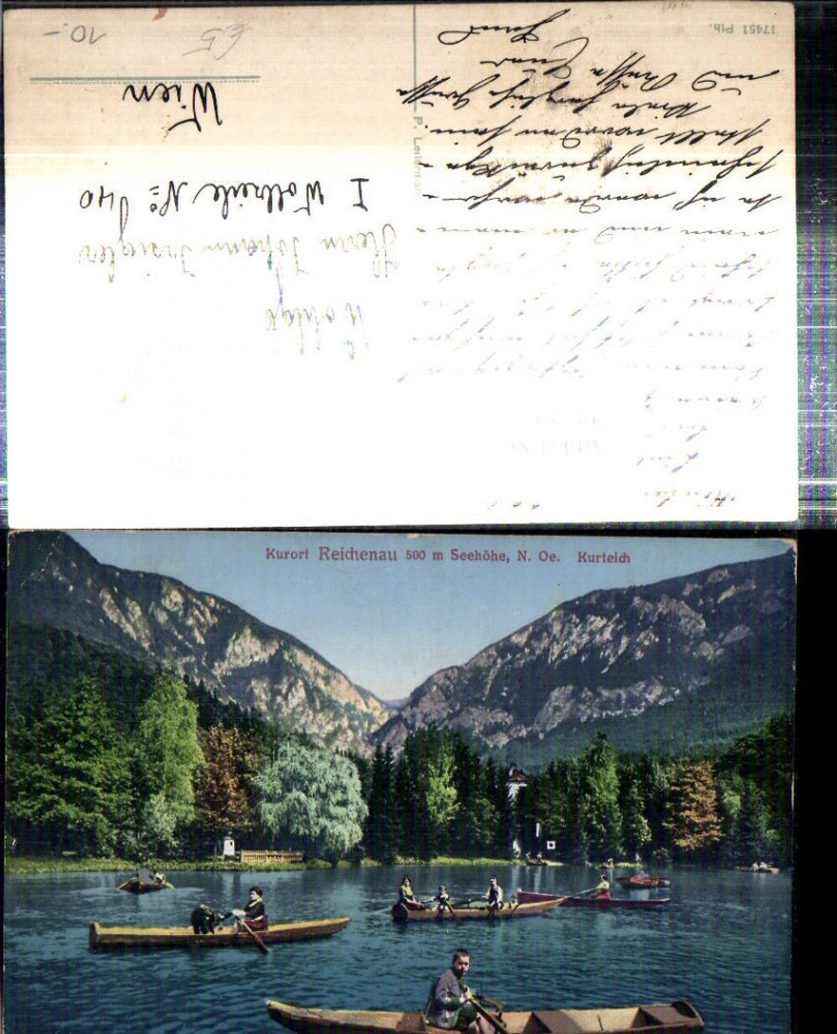 308780,Reichenau an d. Rax Kurteich Ruderboote Bergkulisse