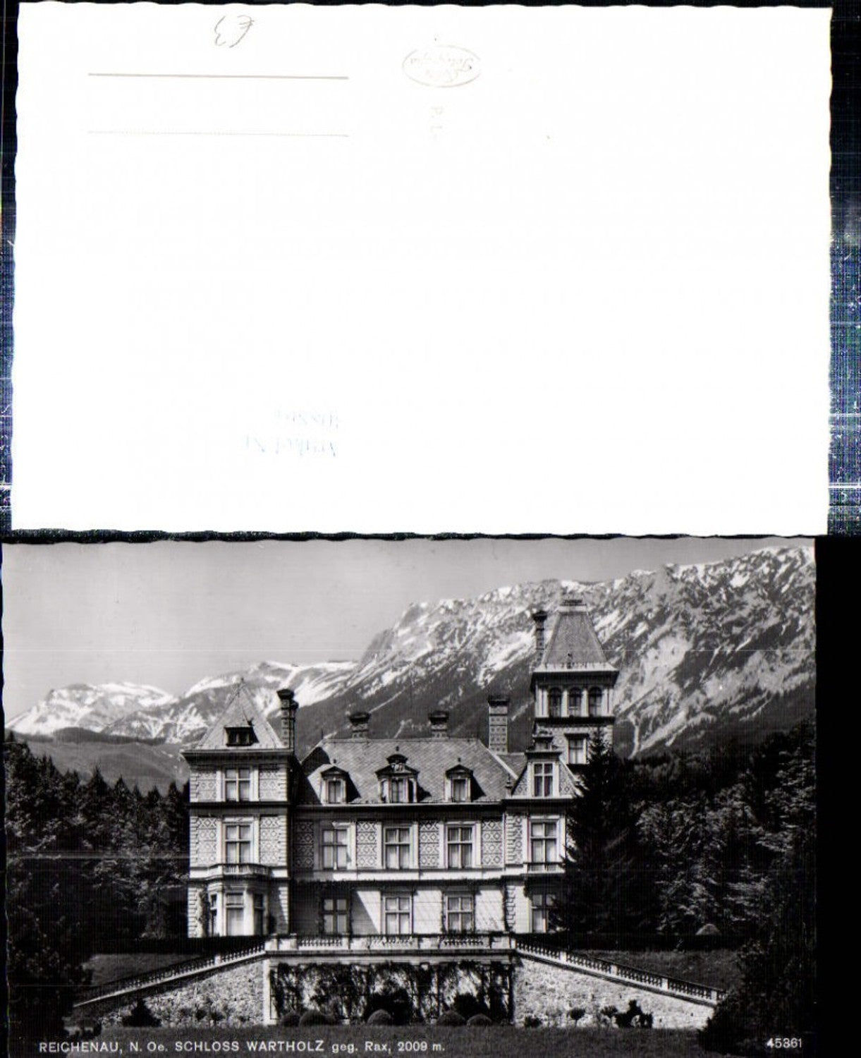 308861,Reichenau an d. Rax Schloss Wartholz geg. Rax Bergkulisse