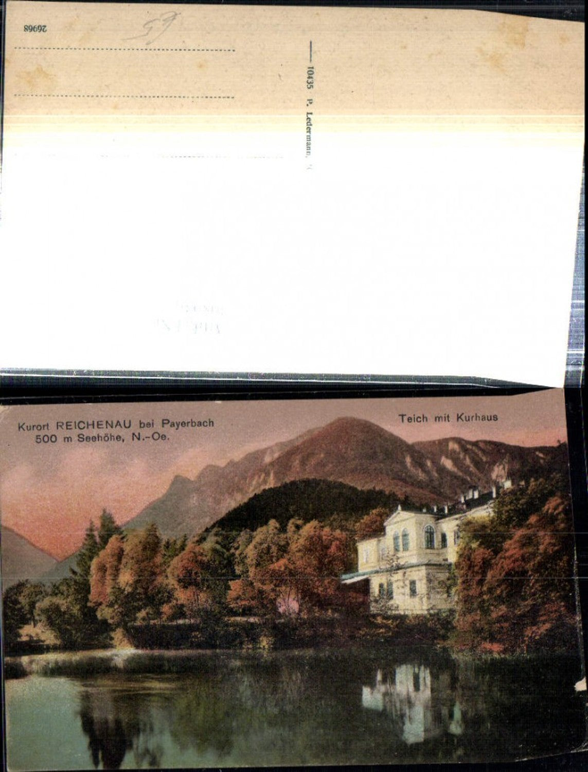 308936,Reichenau an d. Rax b. Payerbach Teich m. Kurhaus Bergkulisse