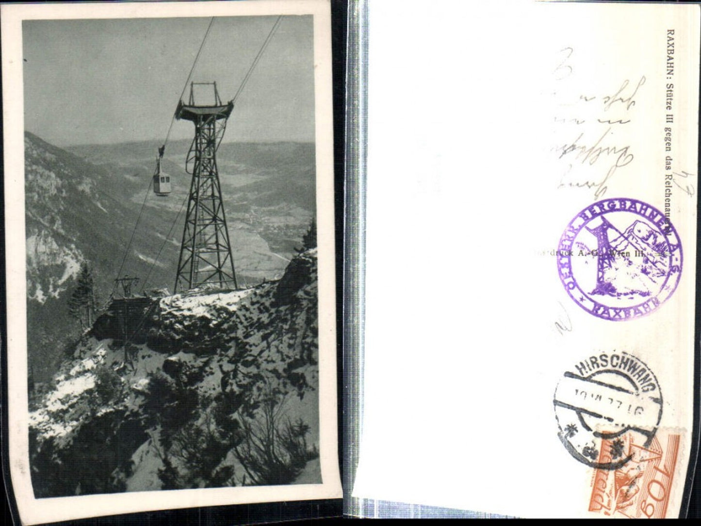 309030,Raxbahn Seilbahn b. Reichenau Stütze 3 Winterbild