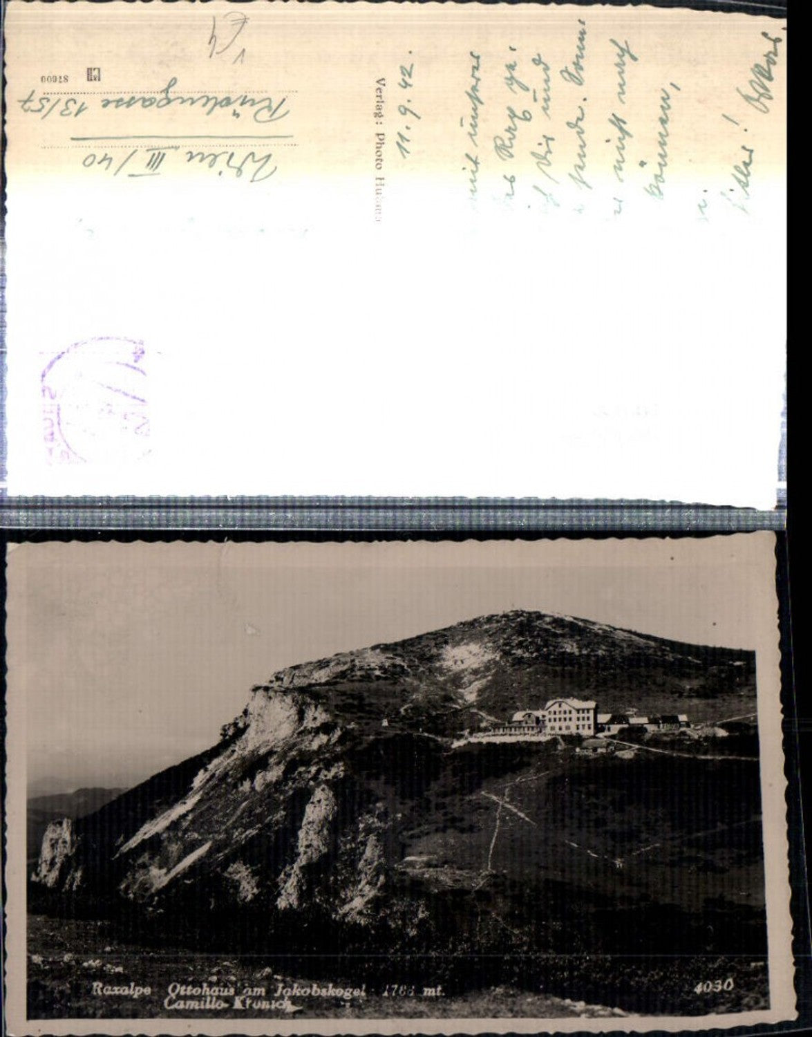 309158,Raxalpe Ottohaus Berghütte am Jakobskogel b. Reichenau pub Foto Hubmann 4030