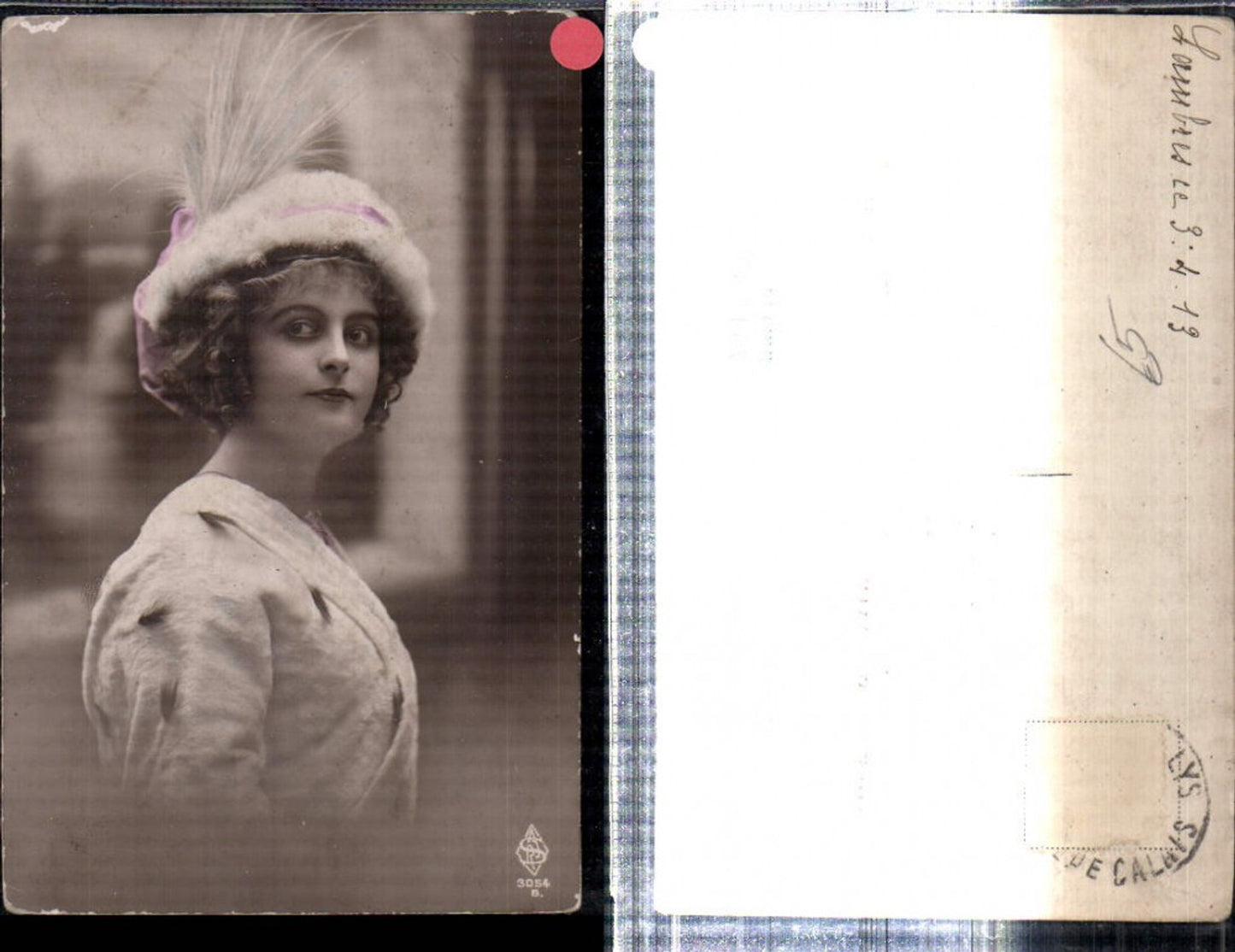 309244,Frau m. Hut Hutmode Federhut Portrait