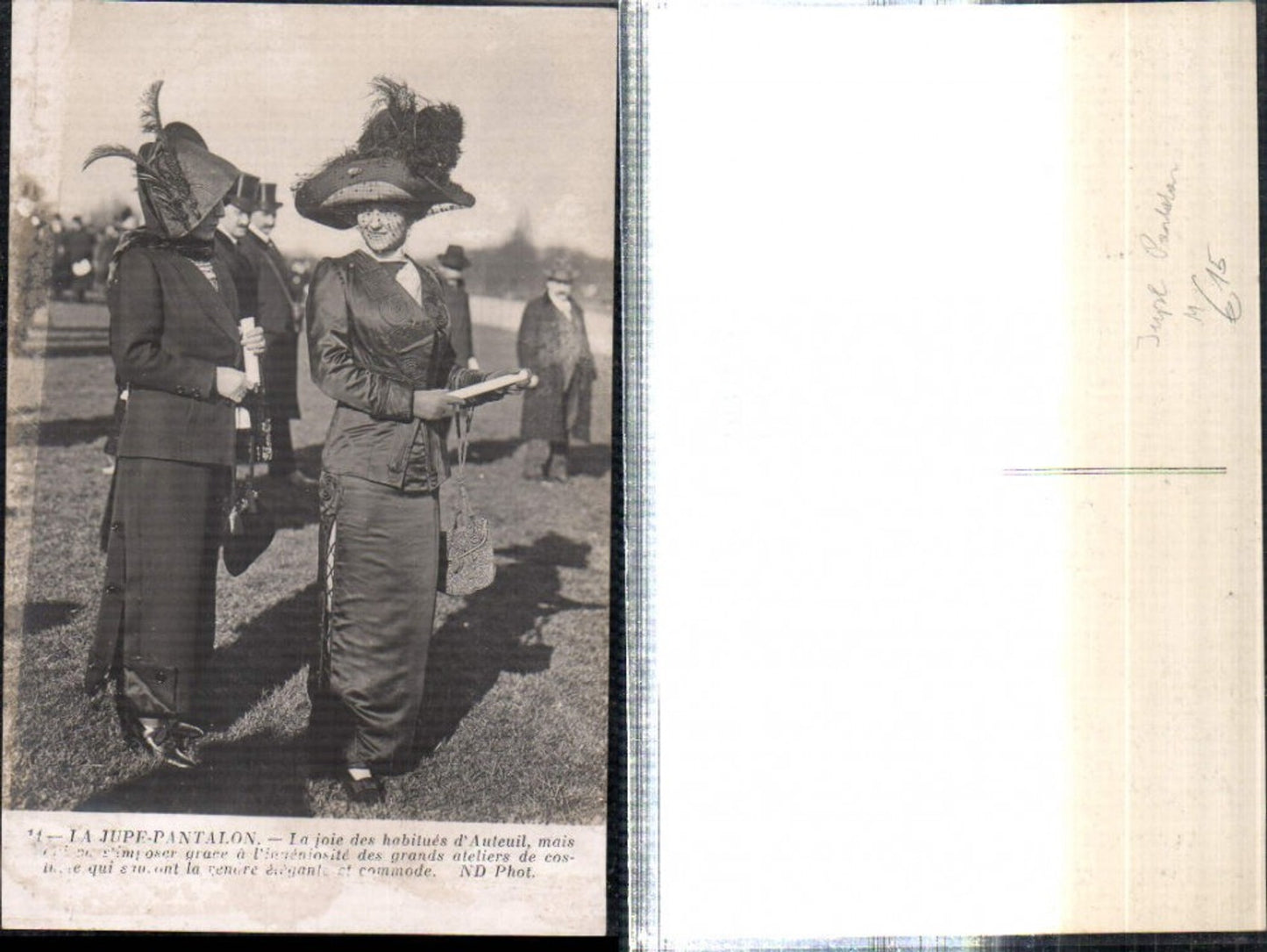 309315,Jupe-Pantalon Frauen m. Hosenrock Hüte Hutmode Federhut Taschen