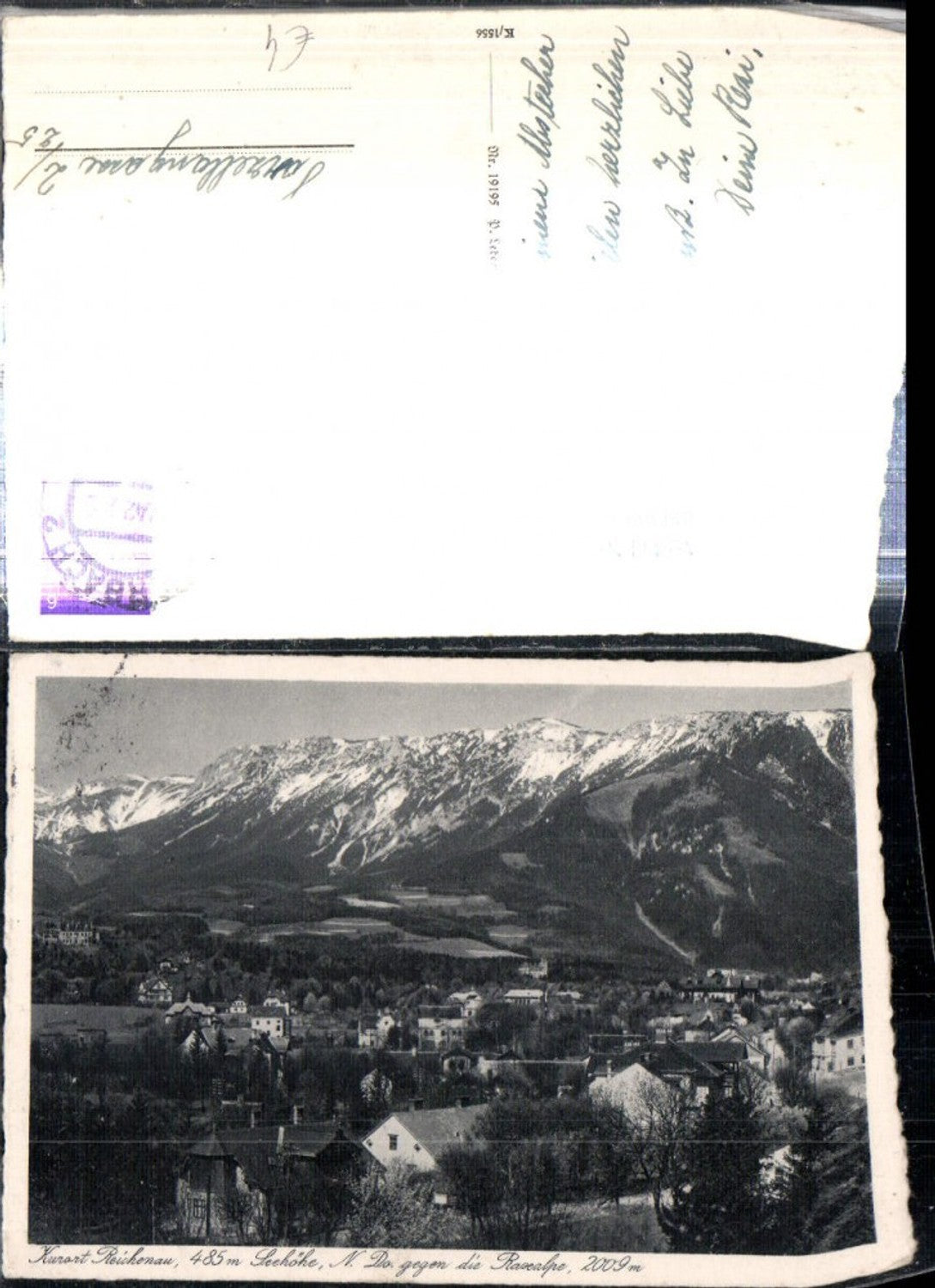 309369,Reichenau an d. Rax Teilansicht geg. Raxalpe Bergkulisse