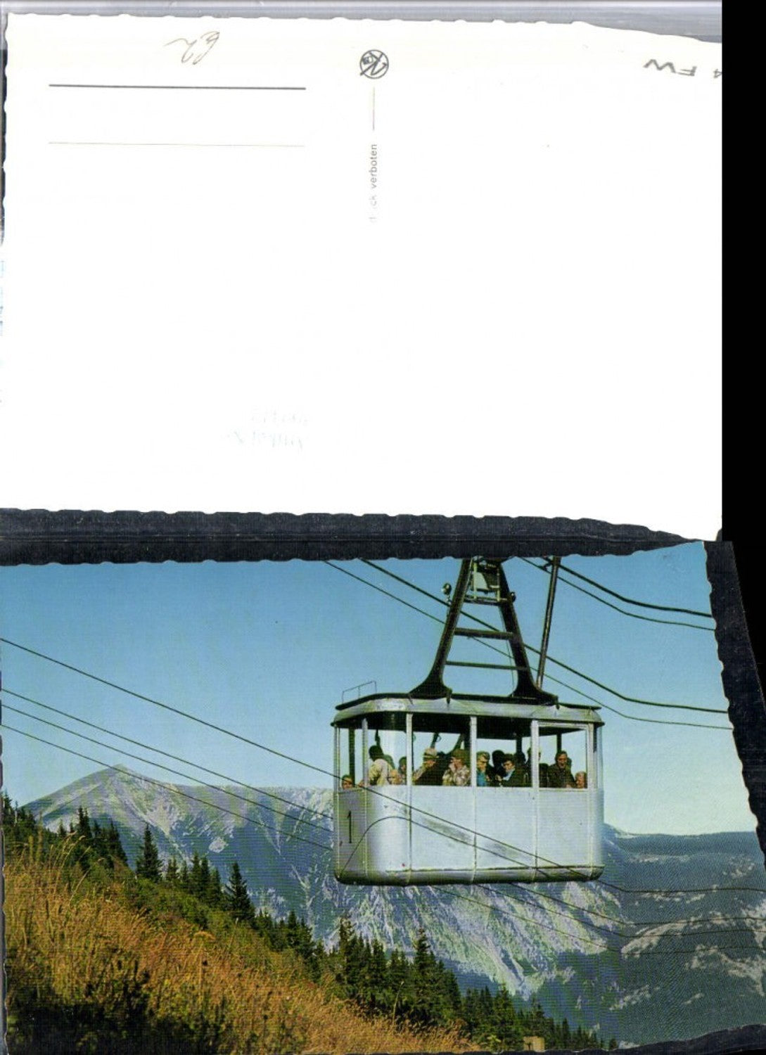 309412,Raxseilbahn Seilbahn b. Reichenau m. Schneeberg Bergkulisse