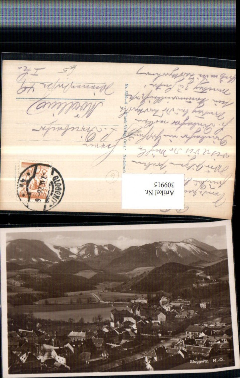 309915,Gloggnitz Totale m. Schloss Bergkulisse