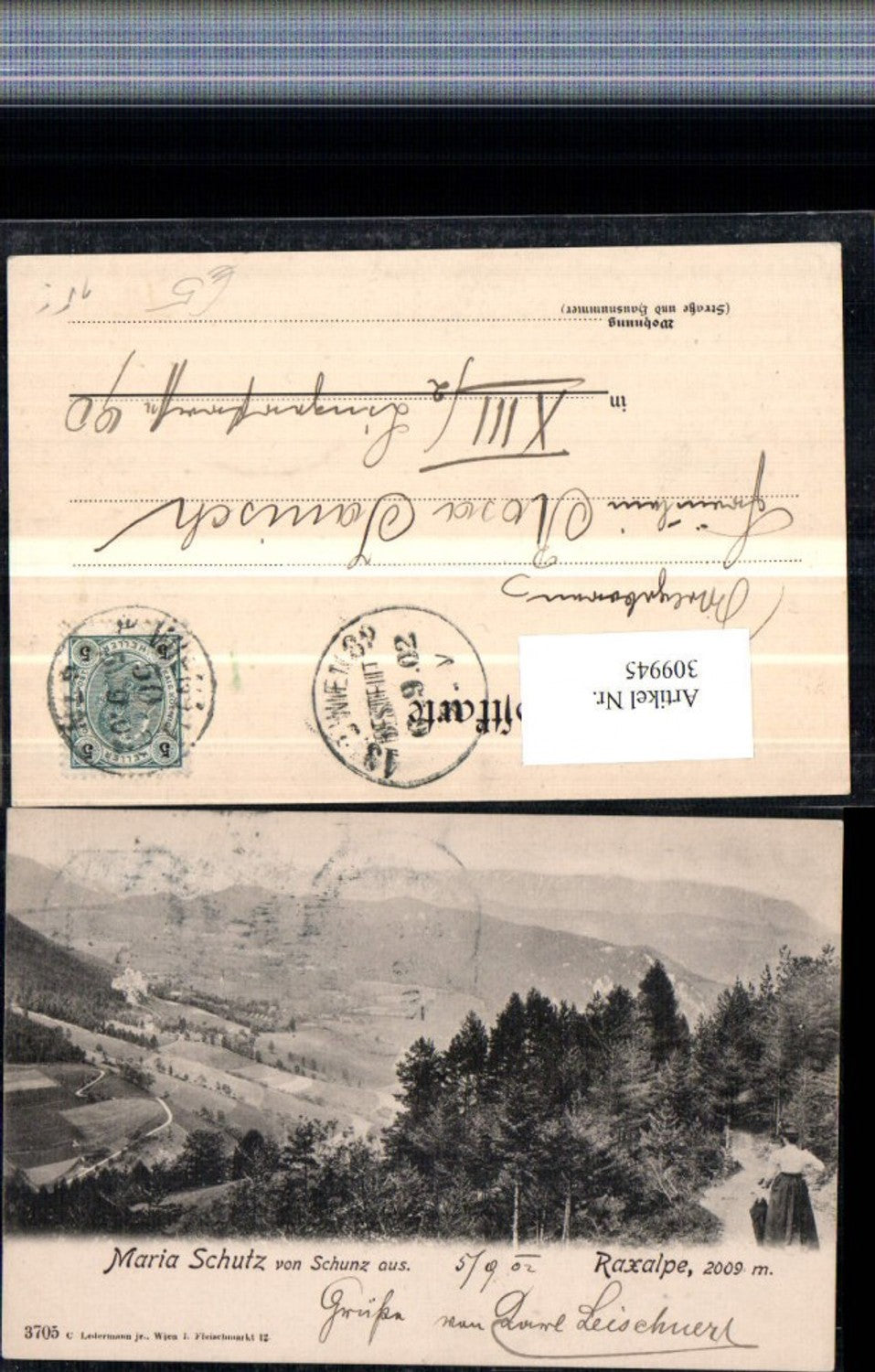 309945,Maria Schutz von Schunz aus m. Raxalpe Bergkulisse