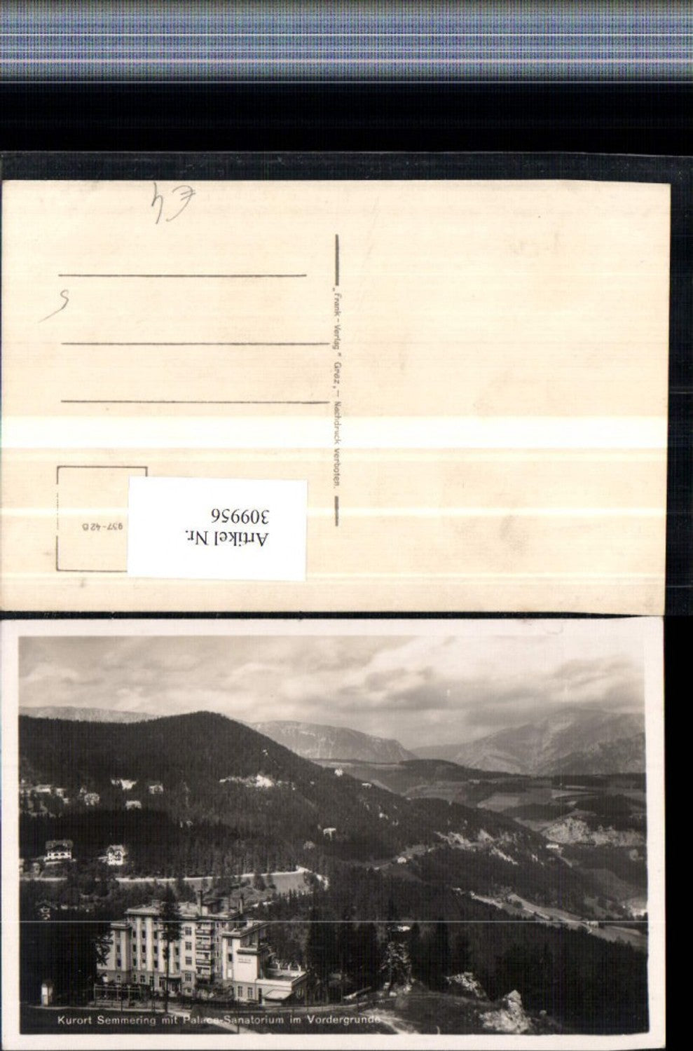 309956, Semmering Palace Sanatorium Mountain scenery