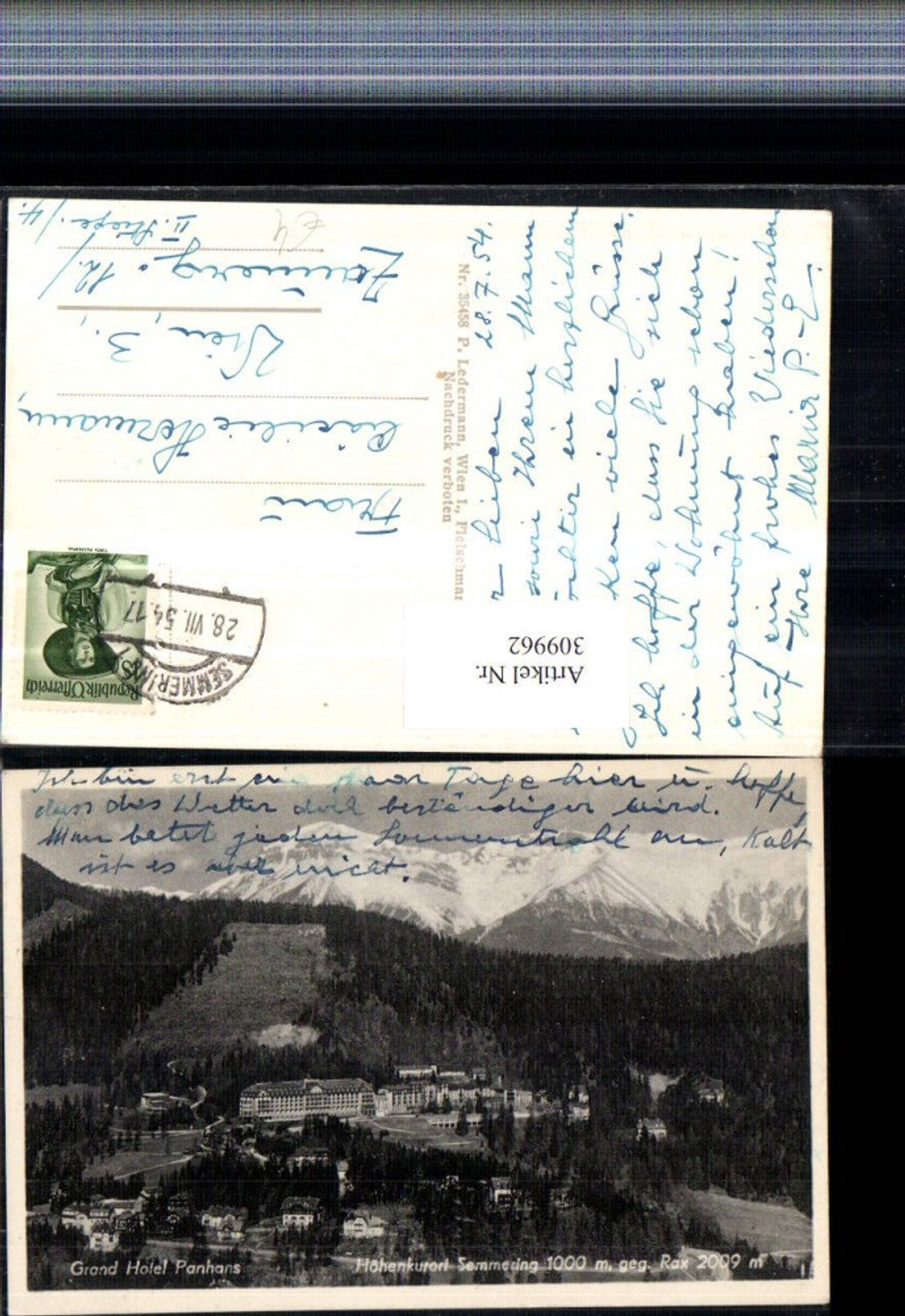 309962,Semmering Grand Hotel Panhans geg. Rax Bergkulisse