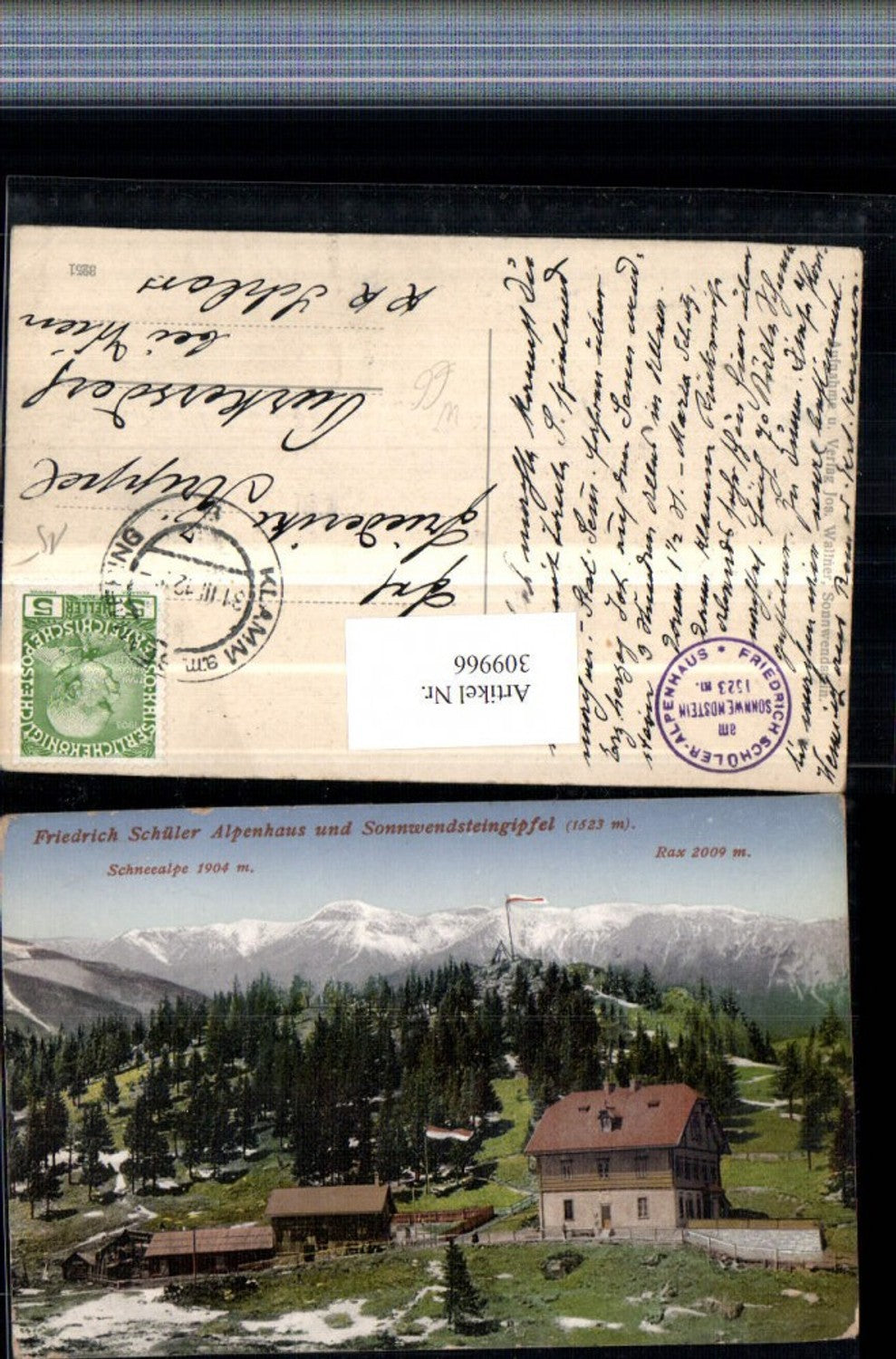 309966,Sonnwendstein b. Semmering Berghütte m. Schneealpe u. Rax Bergkulisse
