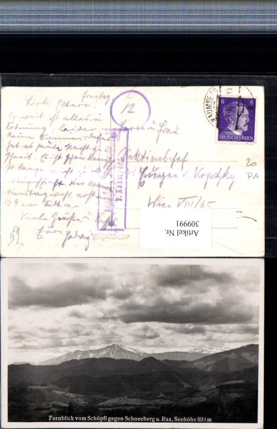 309991,Blick vom Schöpfl b. Brand-Laaben geg. Schneeberg u. Rax Bergkulisse