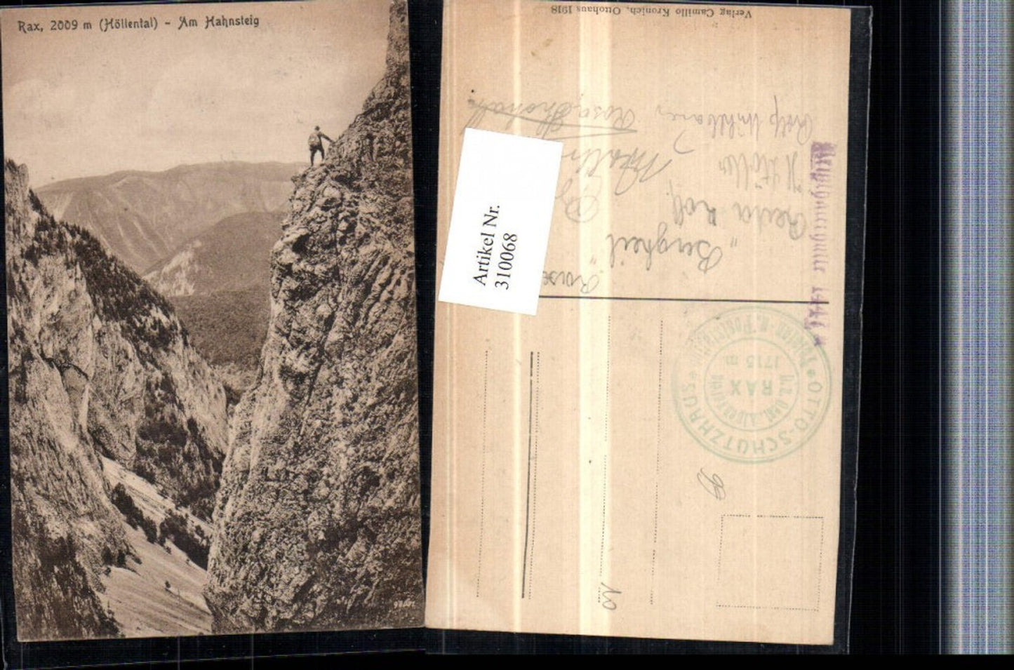 310068,Rax Höllental Am Jahnsteig Bergkulisse b. Reichenau Bergsteiger