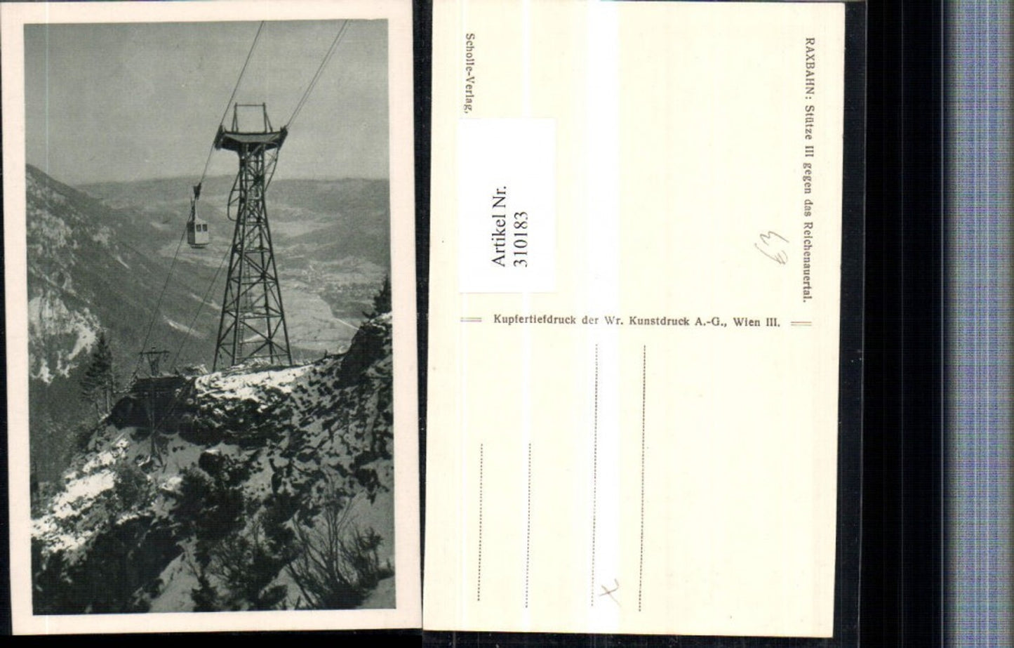 310183,Raxbahn Seilbahn Stütze 3 geg. Reichenau Winterbild
