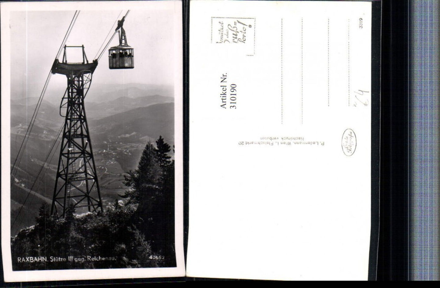 310190,Raxbahn Seilbahn Stütze 3 geg. Reichenau