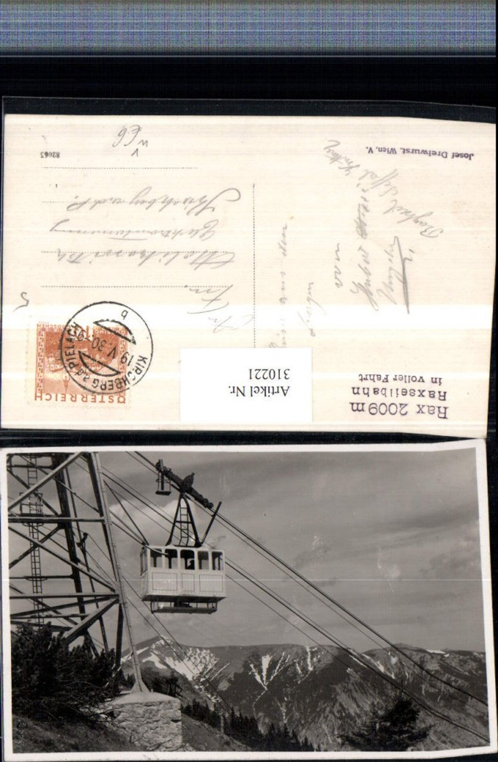 310221,Rax Seilbahn b. Reichenau Bergkulisse pub Josef Dreiwrust Wien