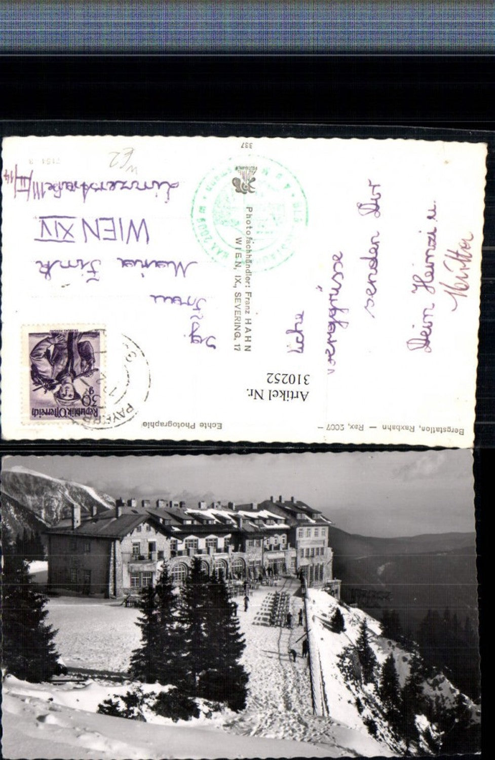 310252,Bergstation Raxbahn b. Reichenau Bergkulisse Winterbild