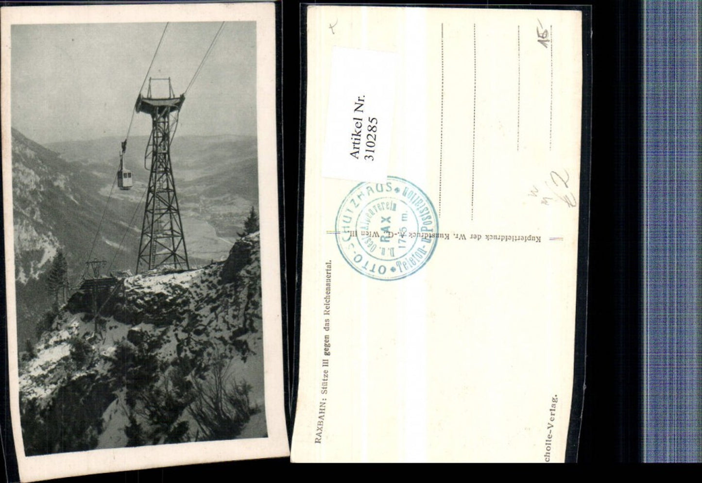 310285,Raxbahn Seilbahn Stütze 3 geg. Reichenau Winterbild