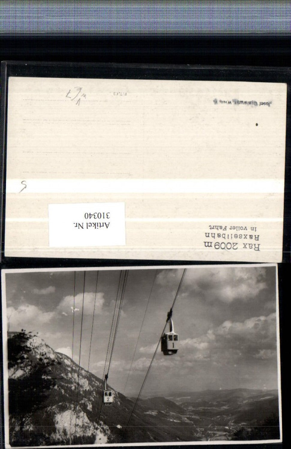 310340,Rax Raxseilbahn Seilbahn b. Reichenau pub Josef Dreiwurst Wien